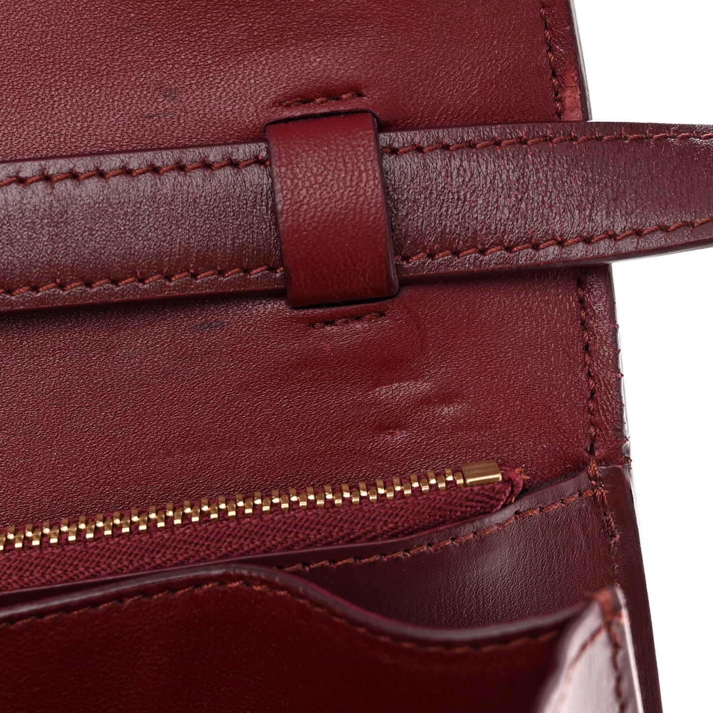 Box Calfskin Medium Classic Box Flap Bag Burgundy