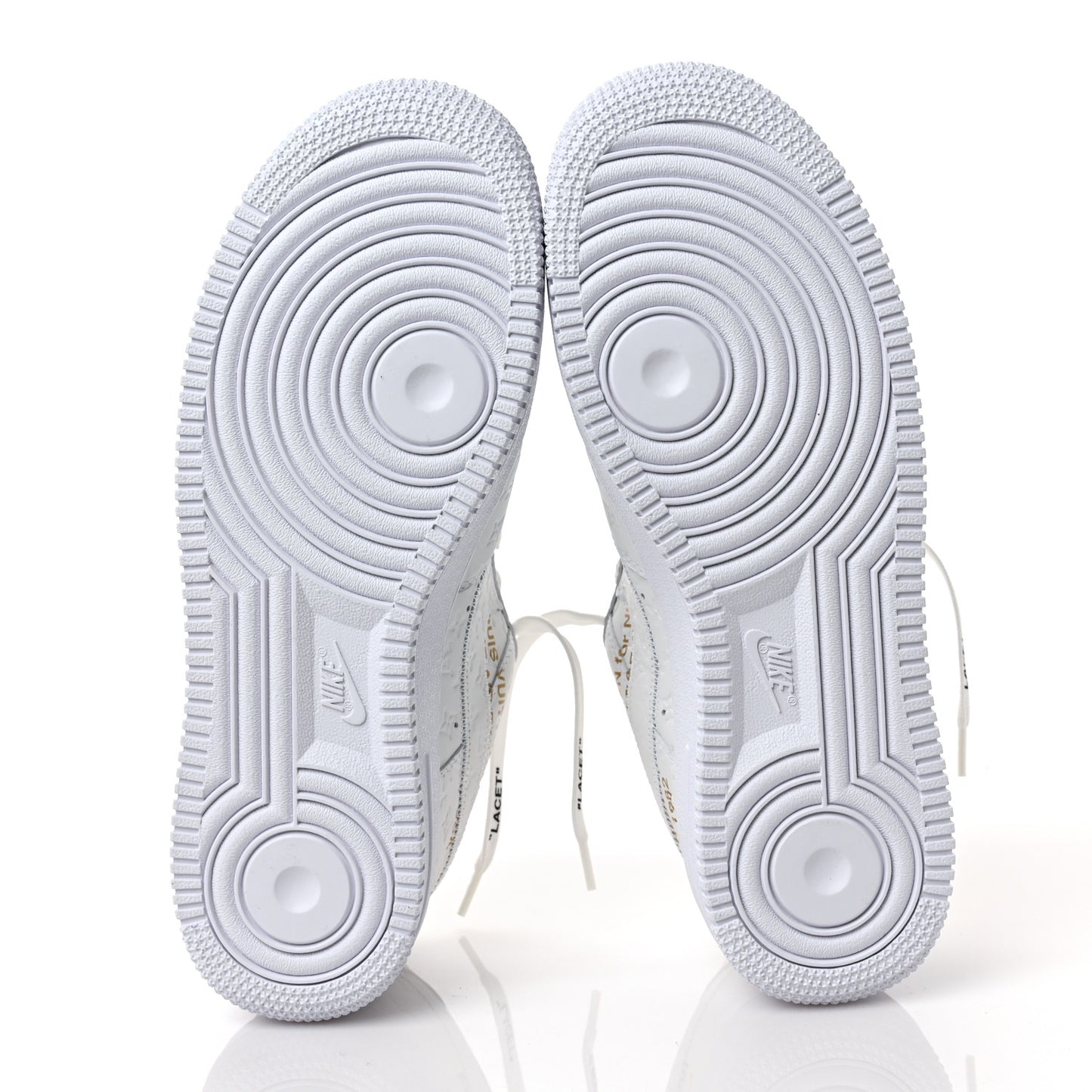 X NIKE AIR FORCE 1 Calfskin Monogram Mens Low Top Sneakers 7.5 White