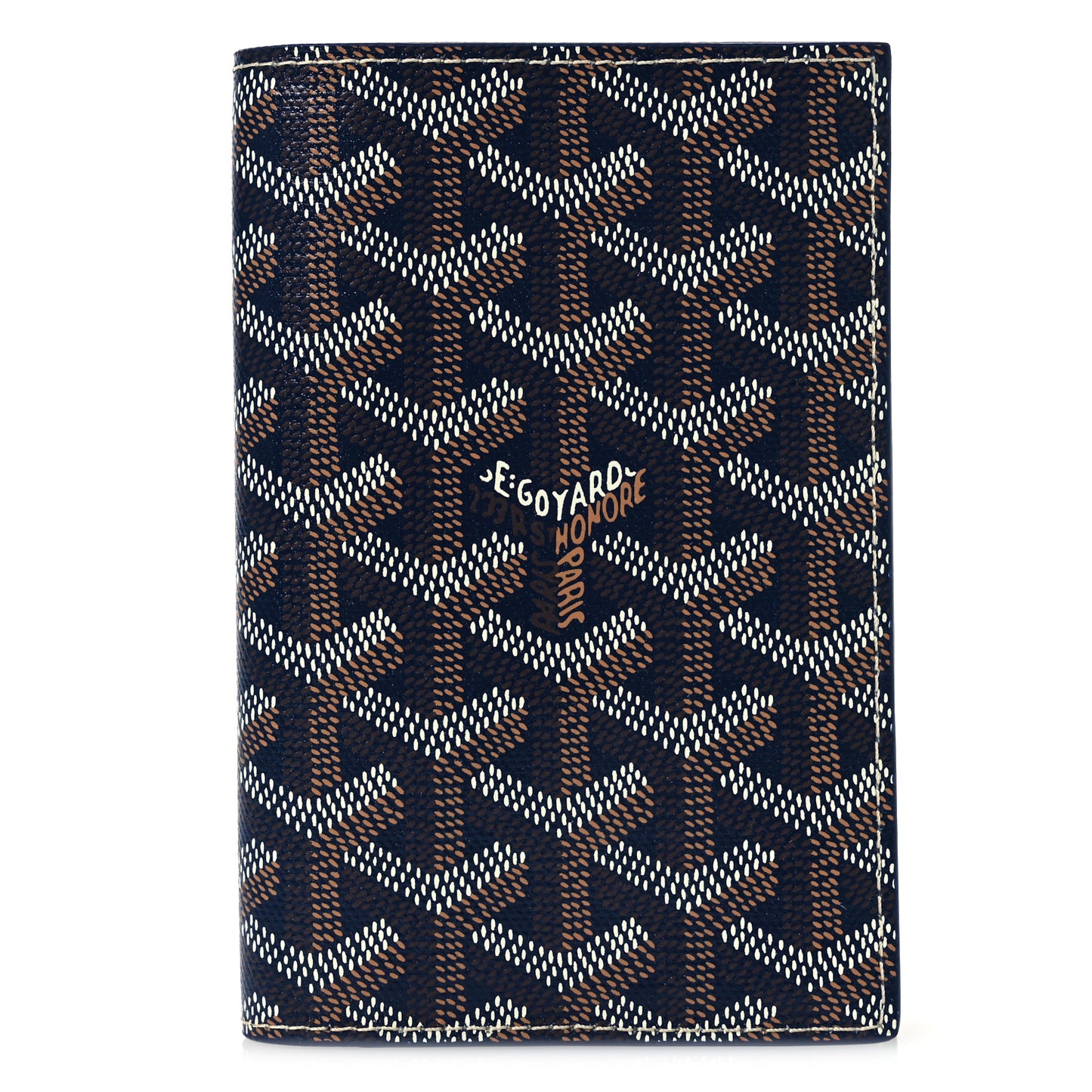 Goyardine Grenelle Passport Wallet Navy