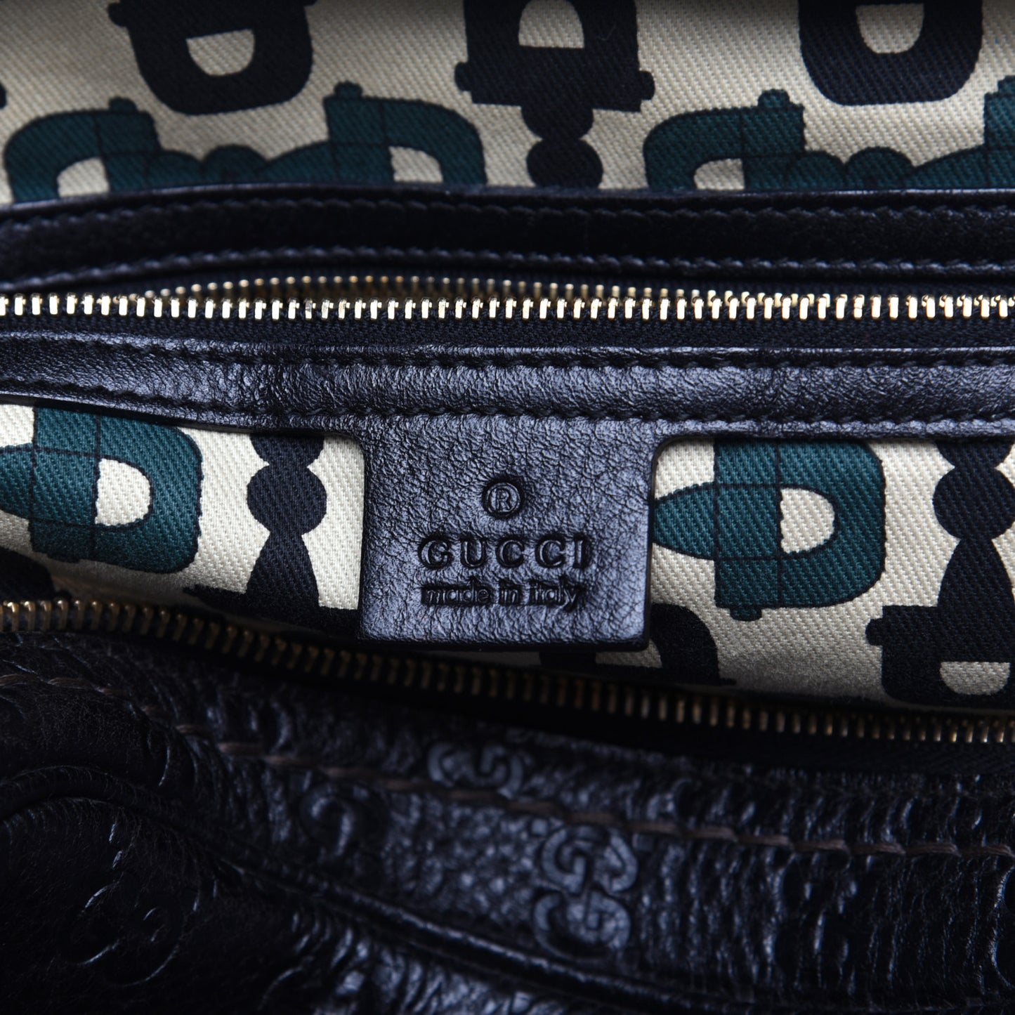 Guccissima Signoria Large Dome Bag Black