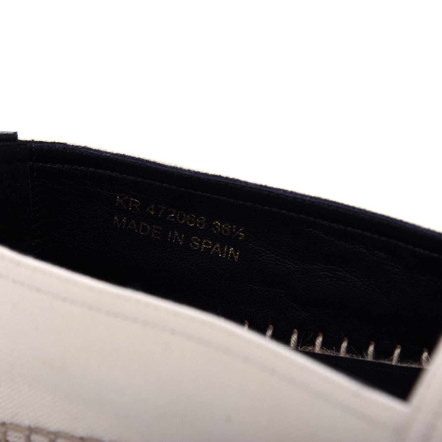 Canvas Nappa Elba Light Logo Embroidered Espadrilles 36.5 Panna