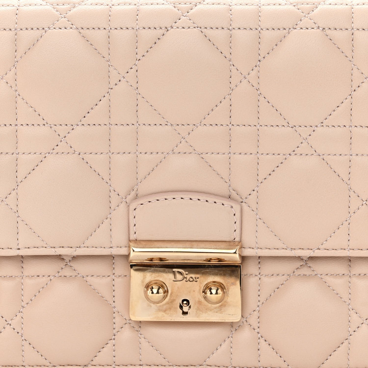 Christian Dior Lambskin Cannage Miss Dior Promenade Pouch Beige 9 of 12