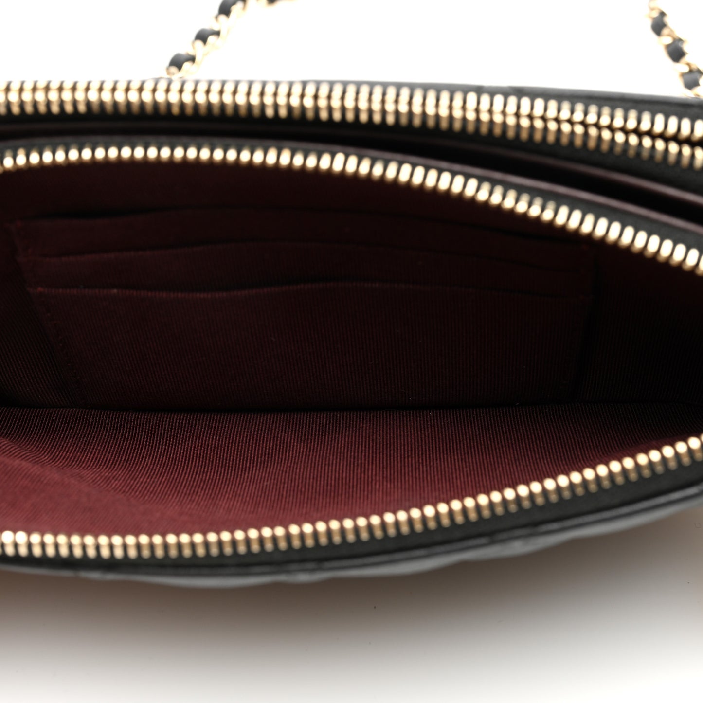 Lambskin Quilted Small Clutch With Chain Black
