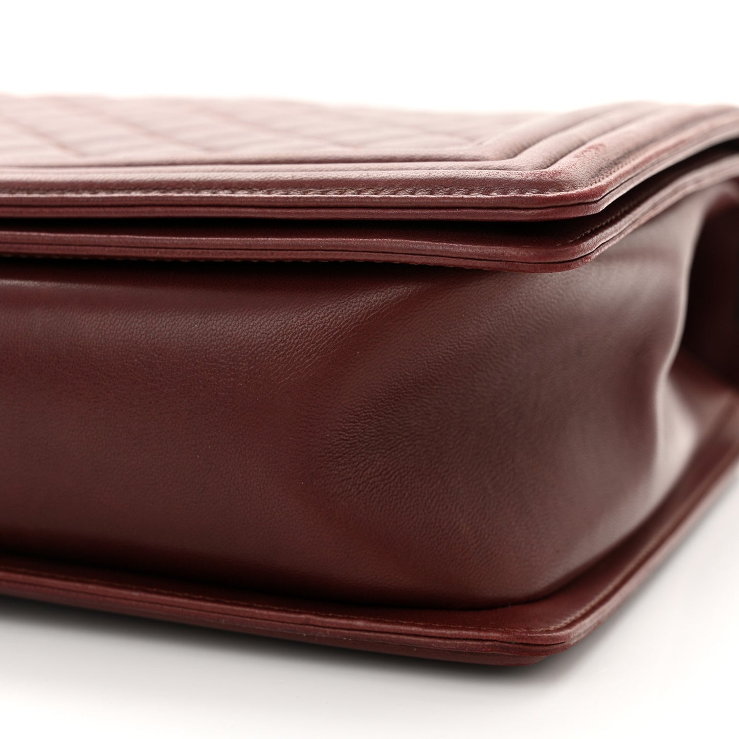 Lambskin Quilted Large Boy Flap Dark Red