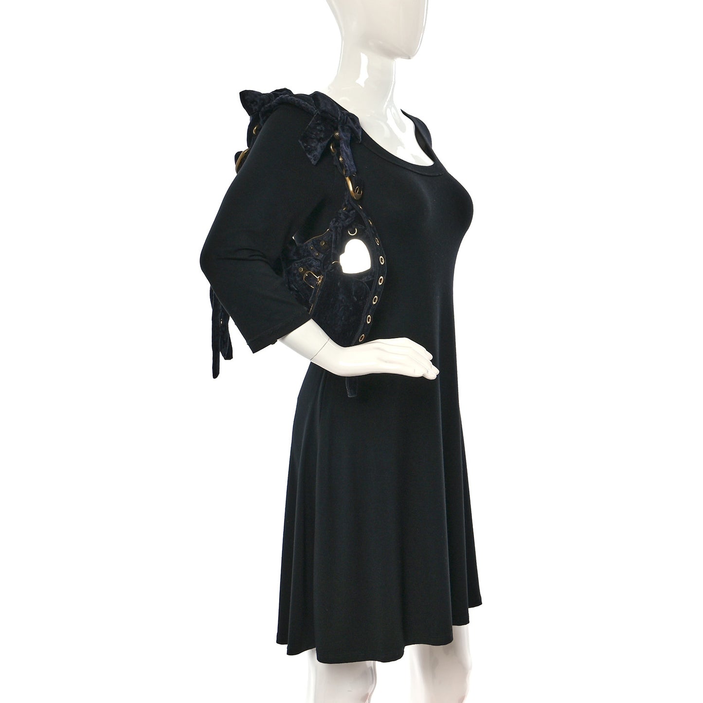 Crushed Velvet Le Cagole Shoulder Bag XS Navy