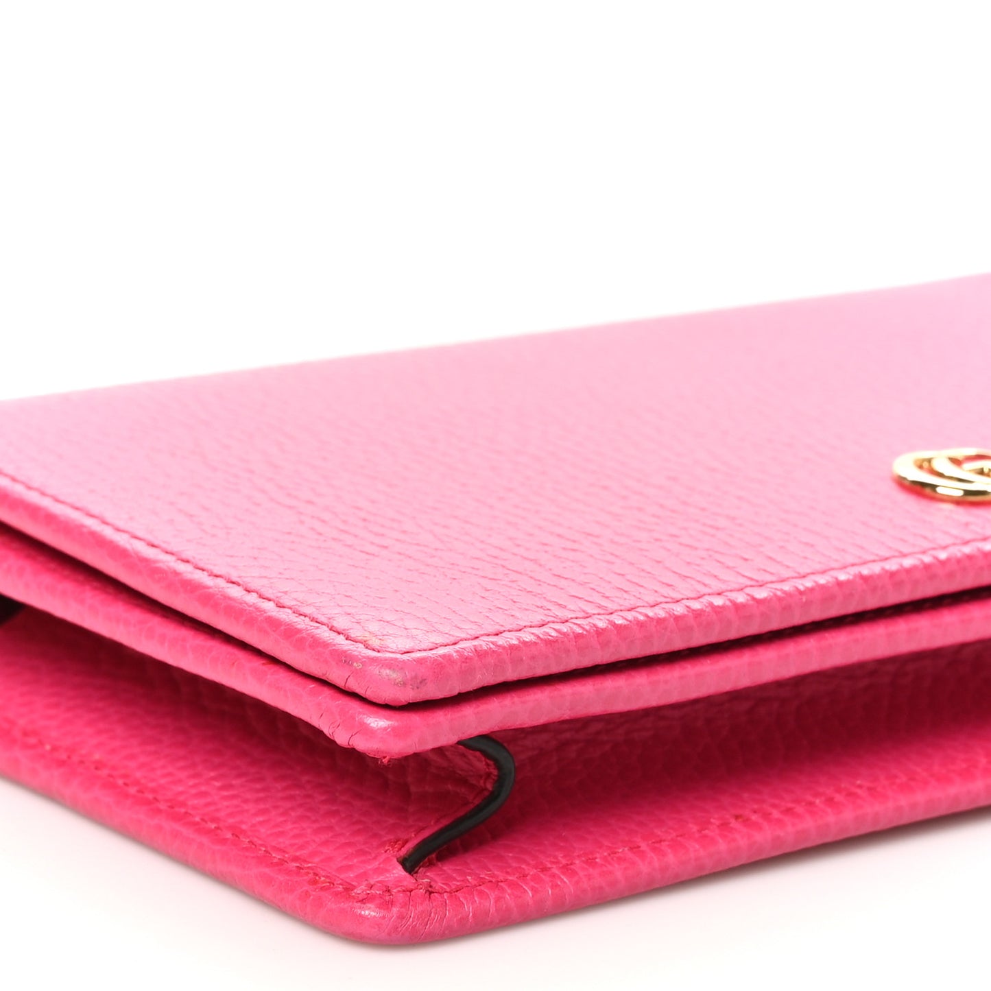 Dollar Calfskin Mini GG Marmont Chain Wallet Box Pink