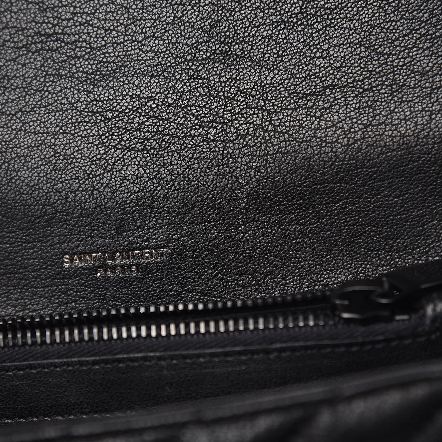 Sheepskin Matelasse Chevron Monogram Monochrome Medium College Bag Black