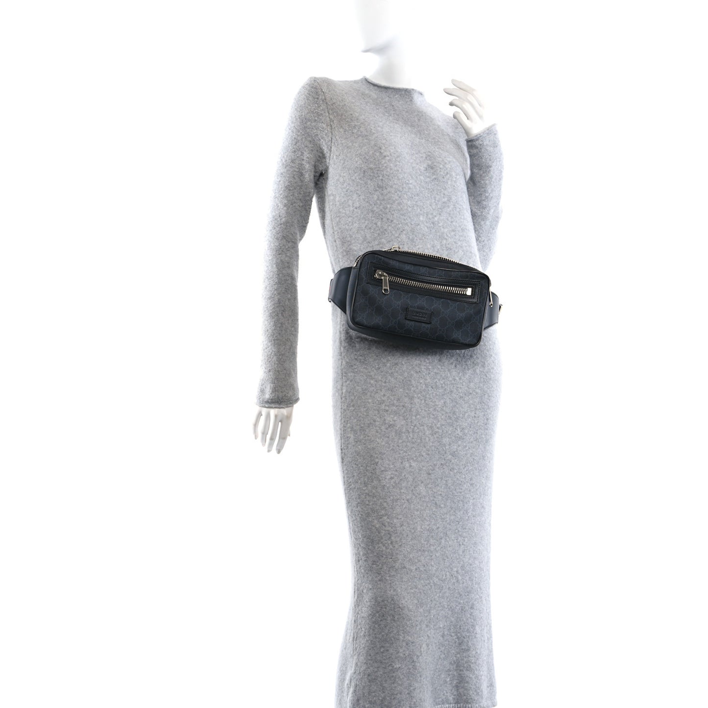 Soft GG Supreme Monogram Web Belt Bag Black Grey