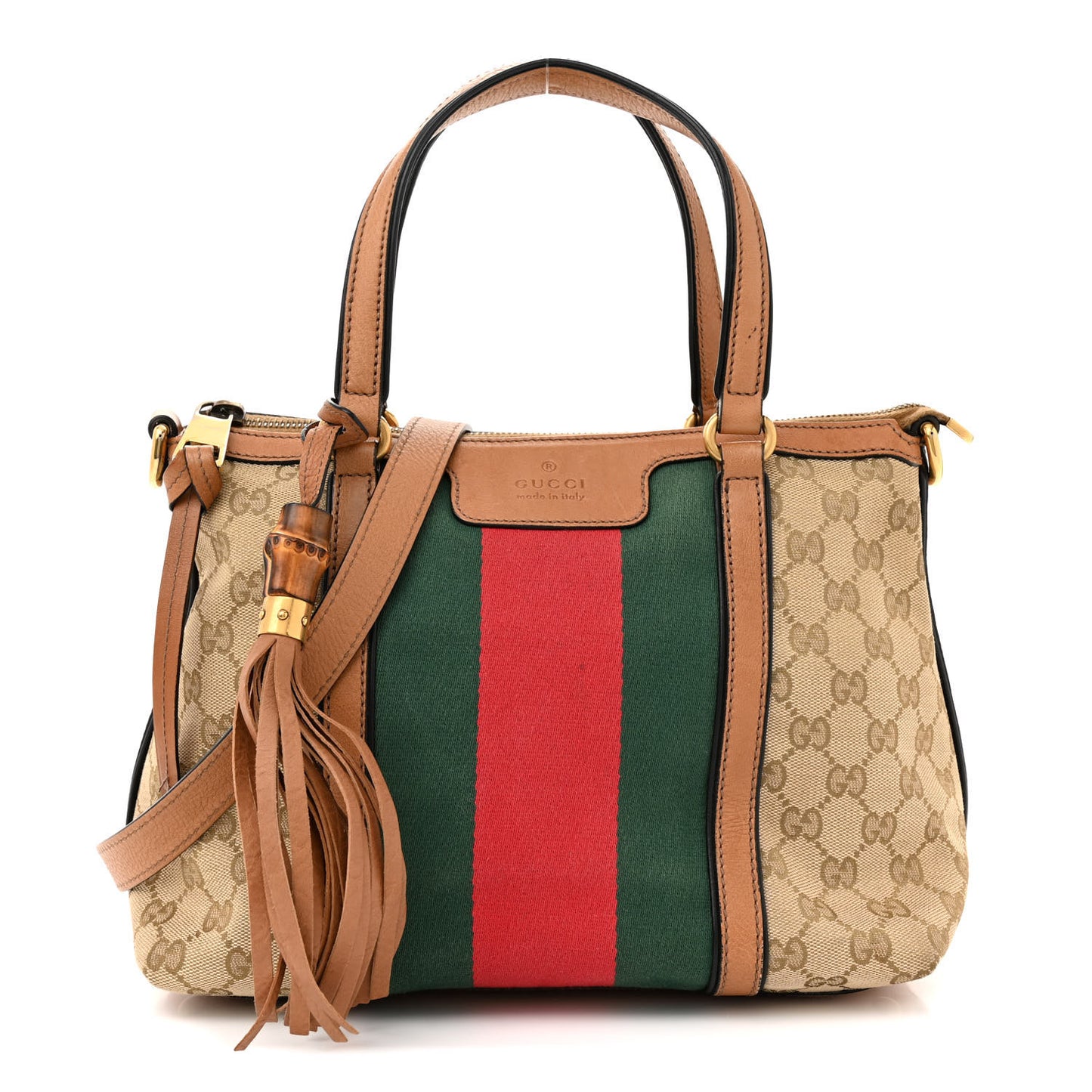 Monogram Web Rania Top Handle Bag Natural