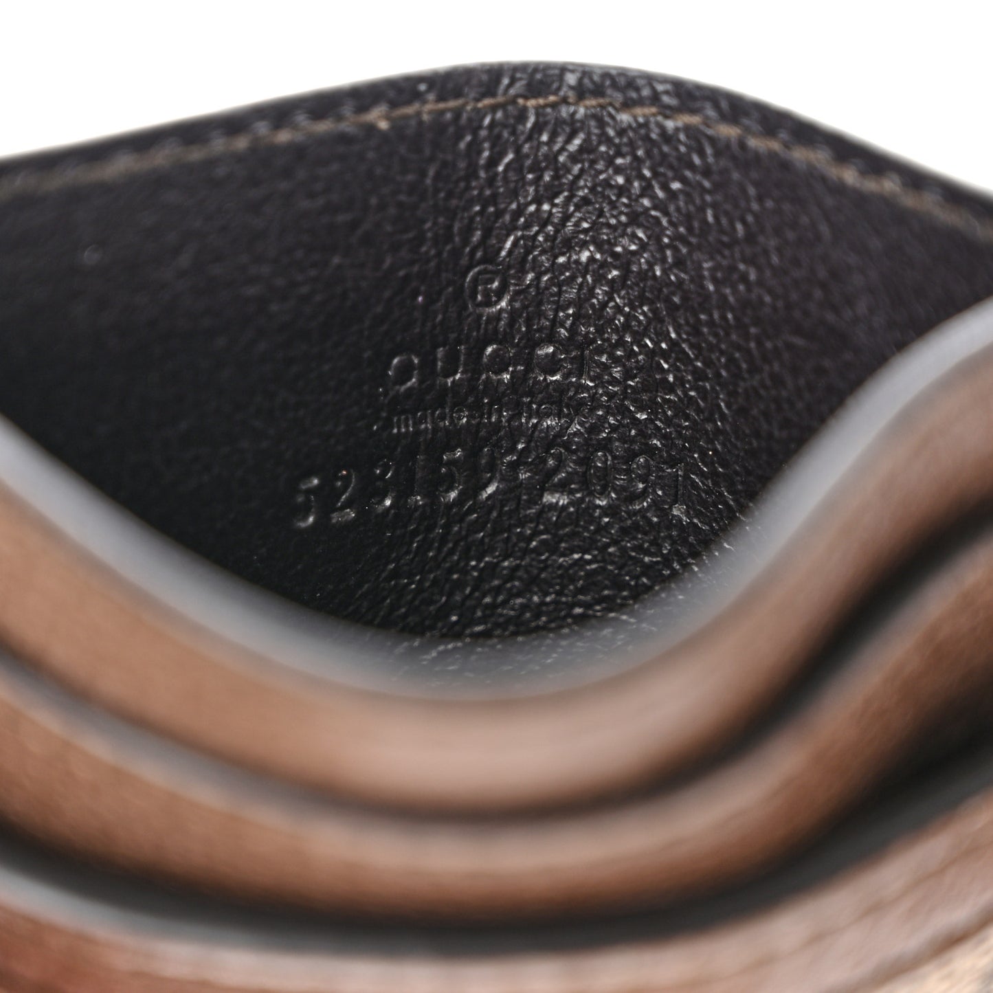 GG Supreme Monogram Ophidia Card Holder Brown