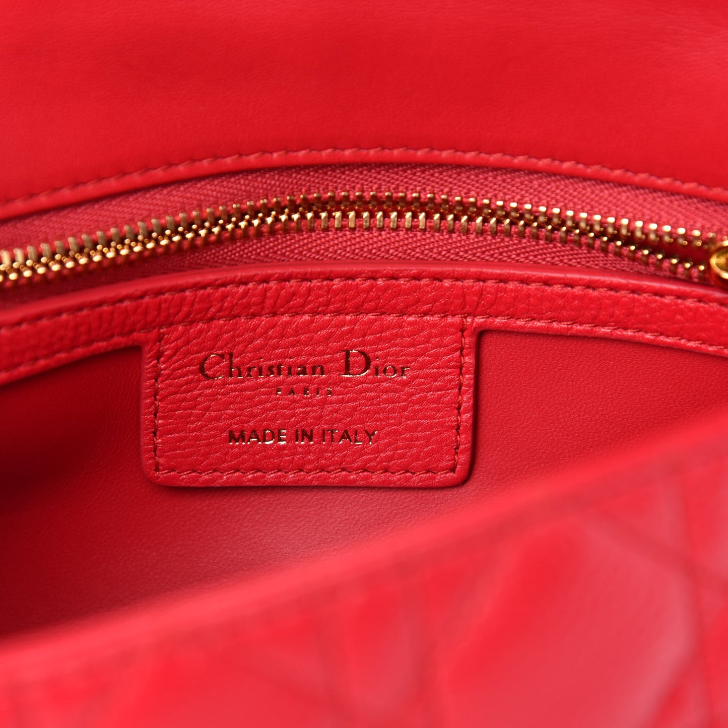 Calfskin Cannage Small Caro Bag Raspberry