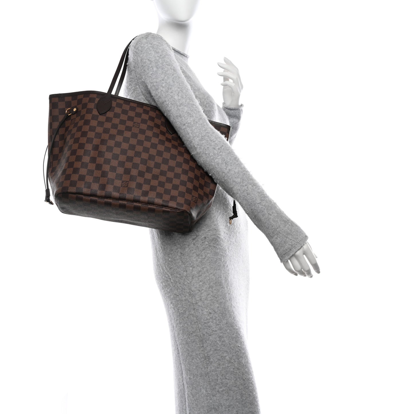 LOUIS VUITTON Damier Ebene Neo Neverfull MM Rose Ballerine