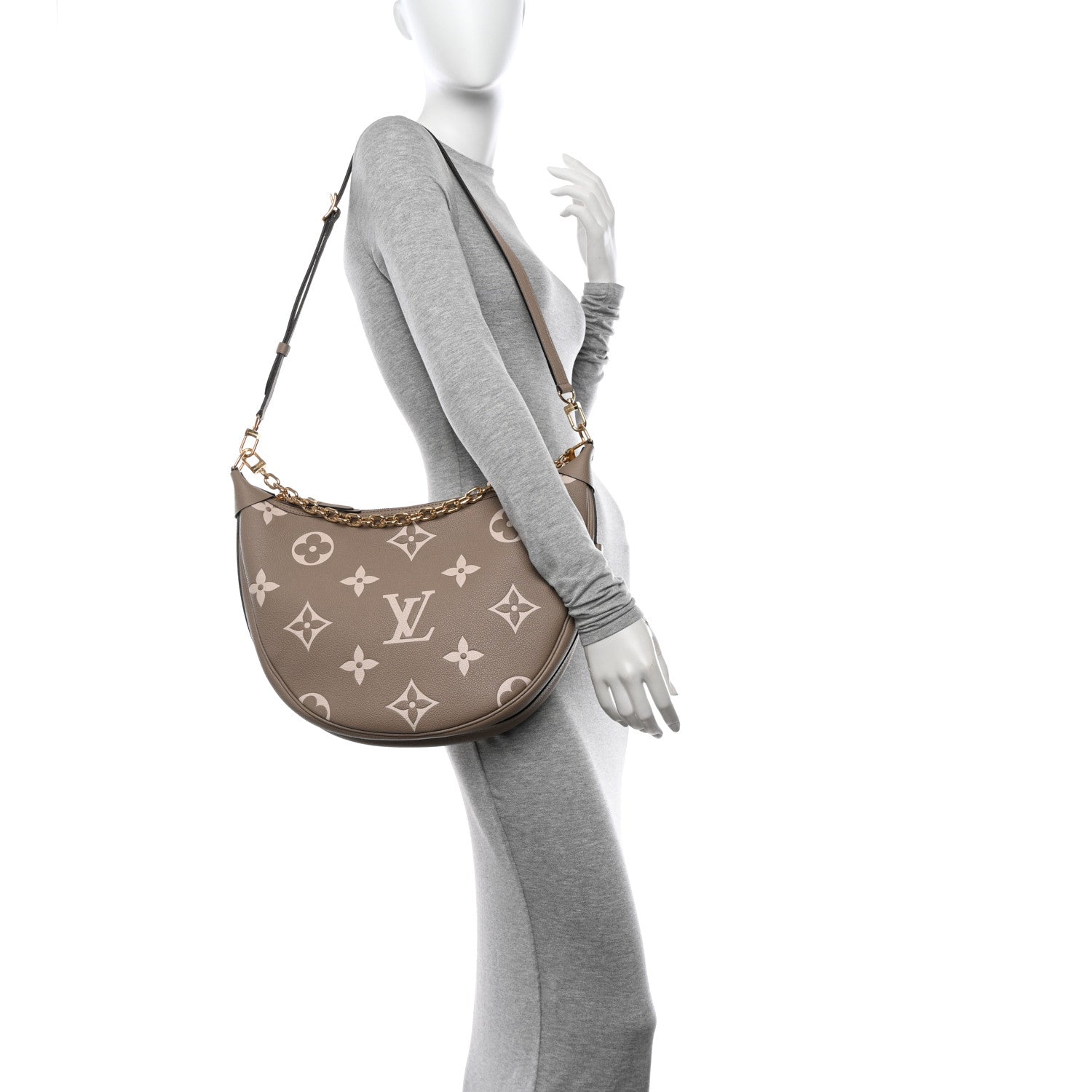 Louis Vuitton Empreinte Monogram Giant Loop Hobo Dove Gray Cream 2 of 10