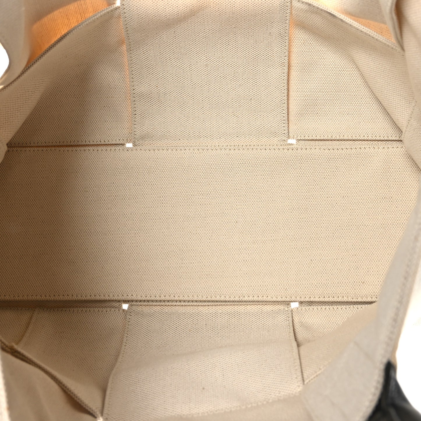 Canvas Maxi Intrecciato Medium Arco Tote Beige Black