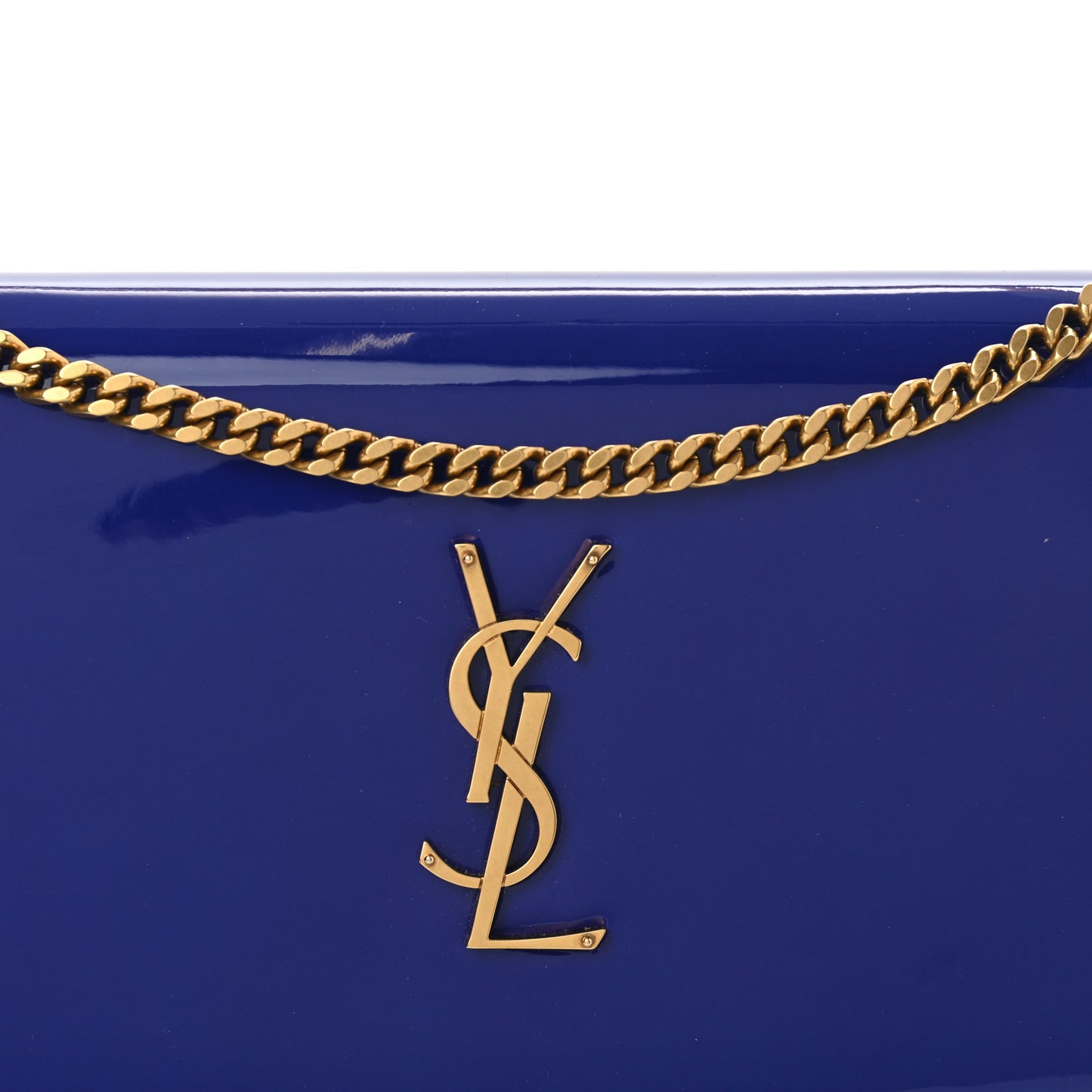 Patent Calfskin Monogram Kate Wallet On Chain Royal Blue