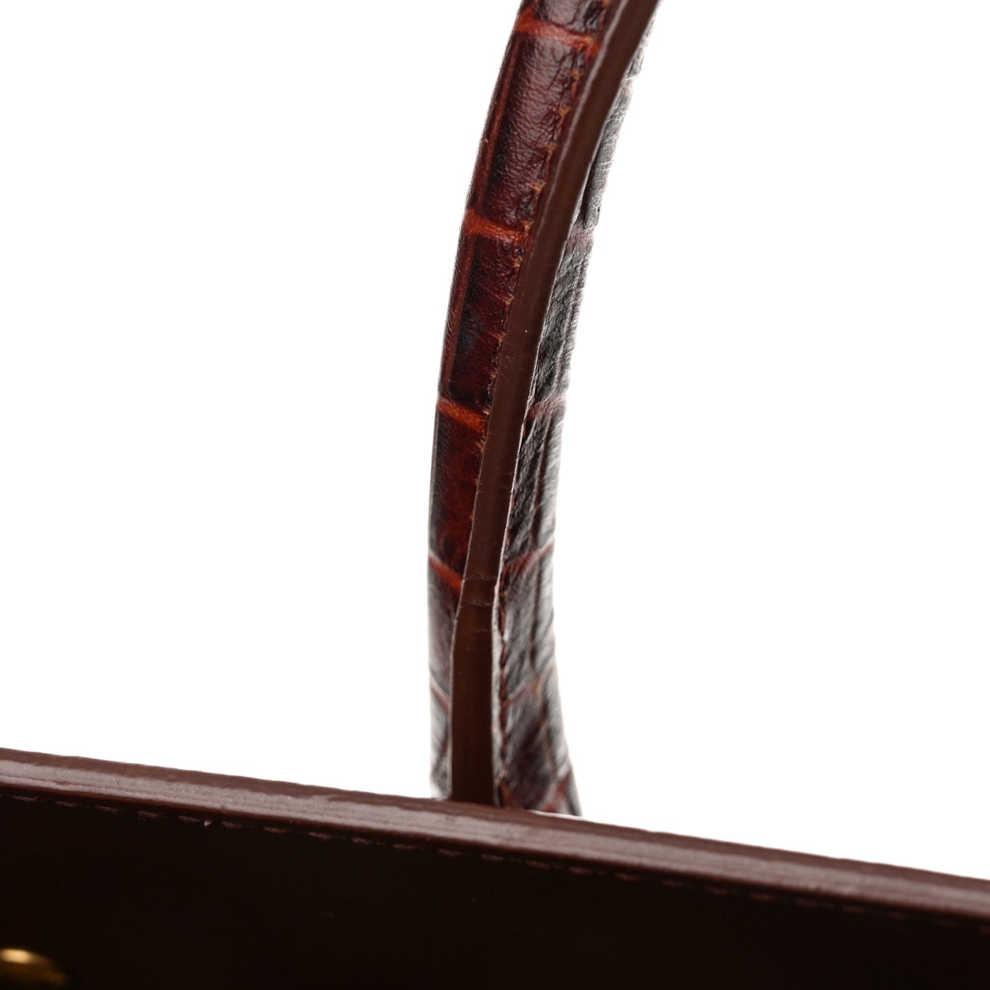 Calfskin Crocodile Embossed Small Sac De Jour Dark Blood