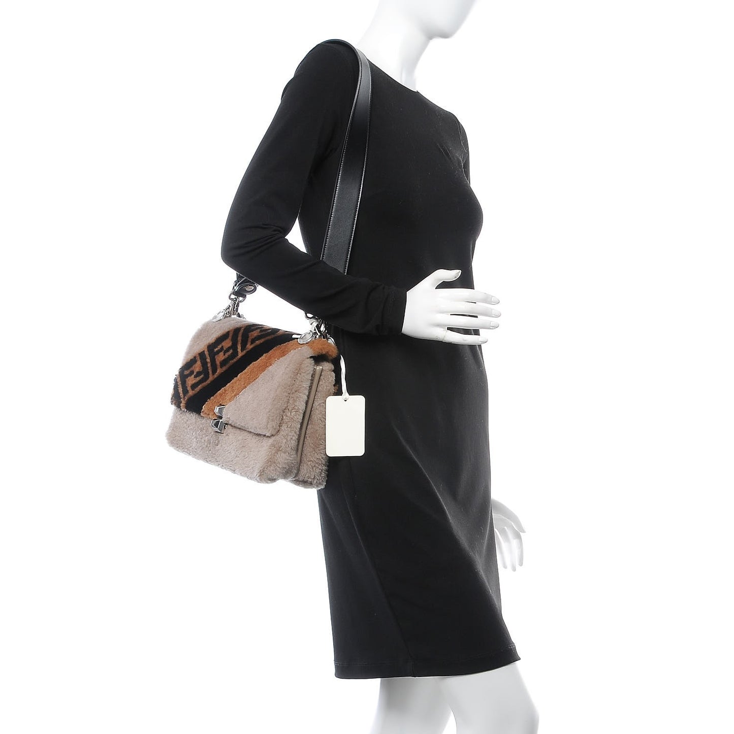 Shearling Calfskin Macro FF 1974 Diagonal Mania Kan I Shoulder Bag Multicolor