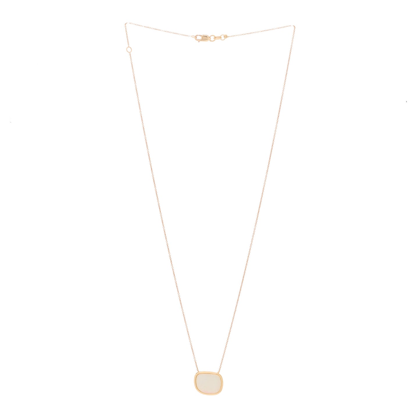 18K Rose Gold Mother of Pearl Amphibole Pendant Necklace
