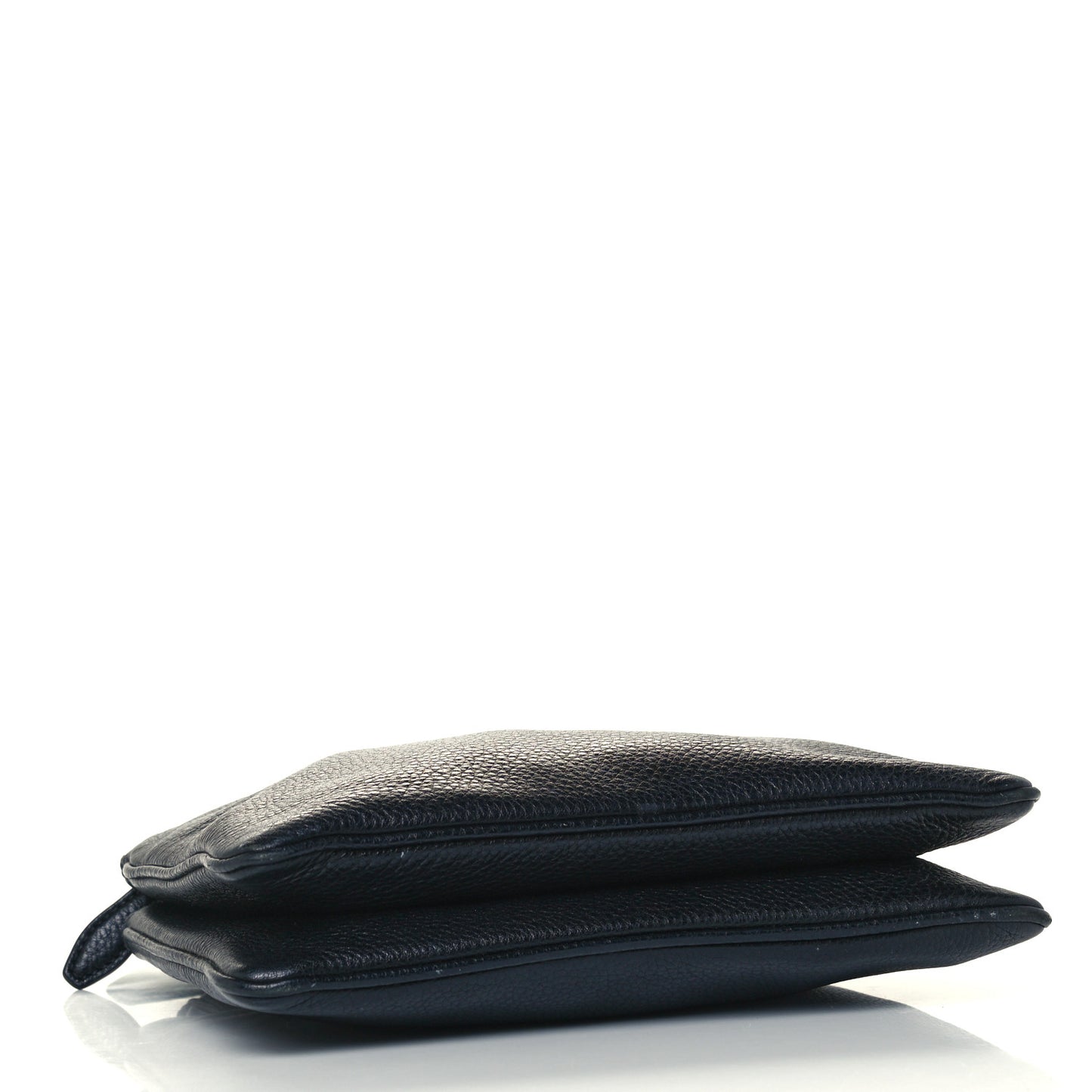 Vitello Daino Double Zip Crossbody Bag Black