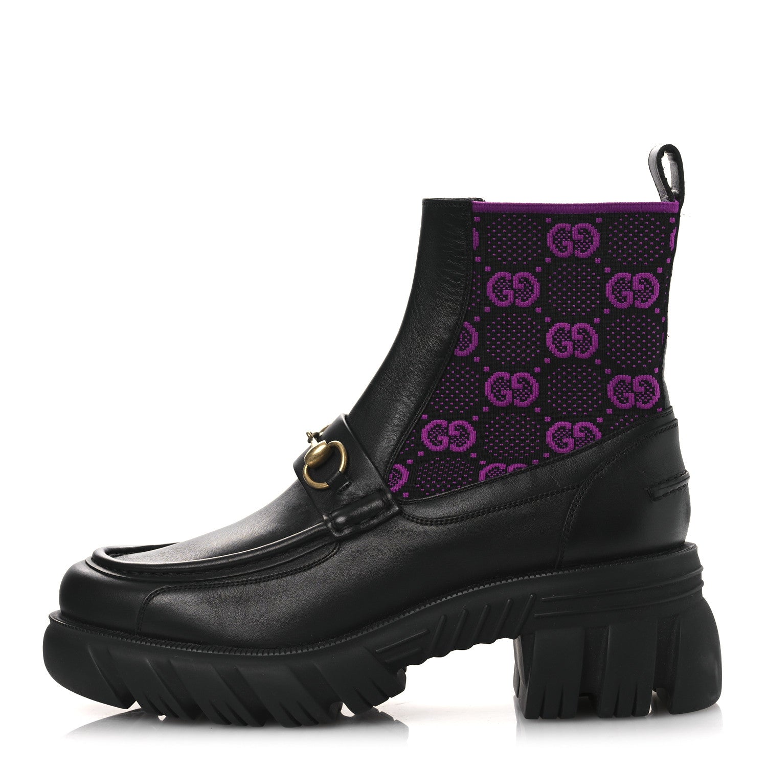 Gucci Quebec Calfskin Technical Jersey Knit GG Monogram Horsebit