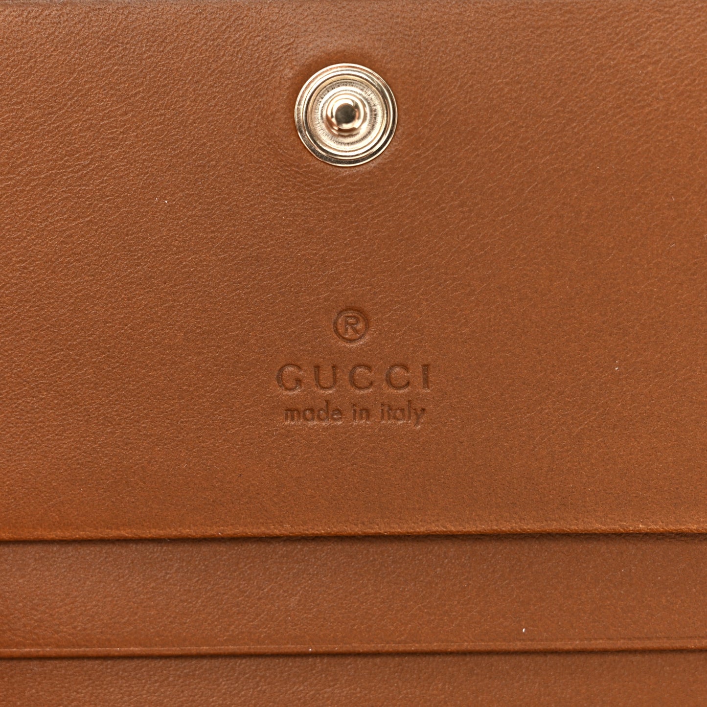 GG Supreme Monogram Textured Calfskin Emblem Mini Wallet Beige Dark Brown