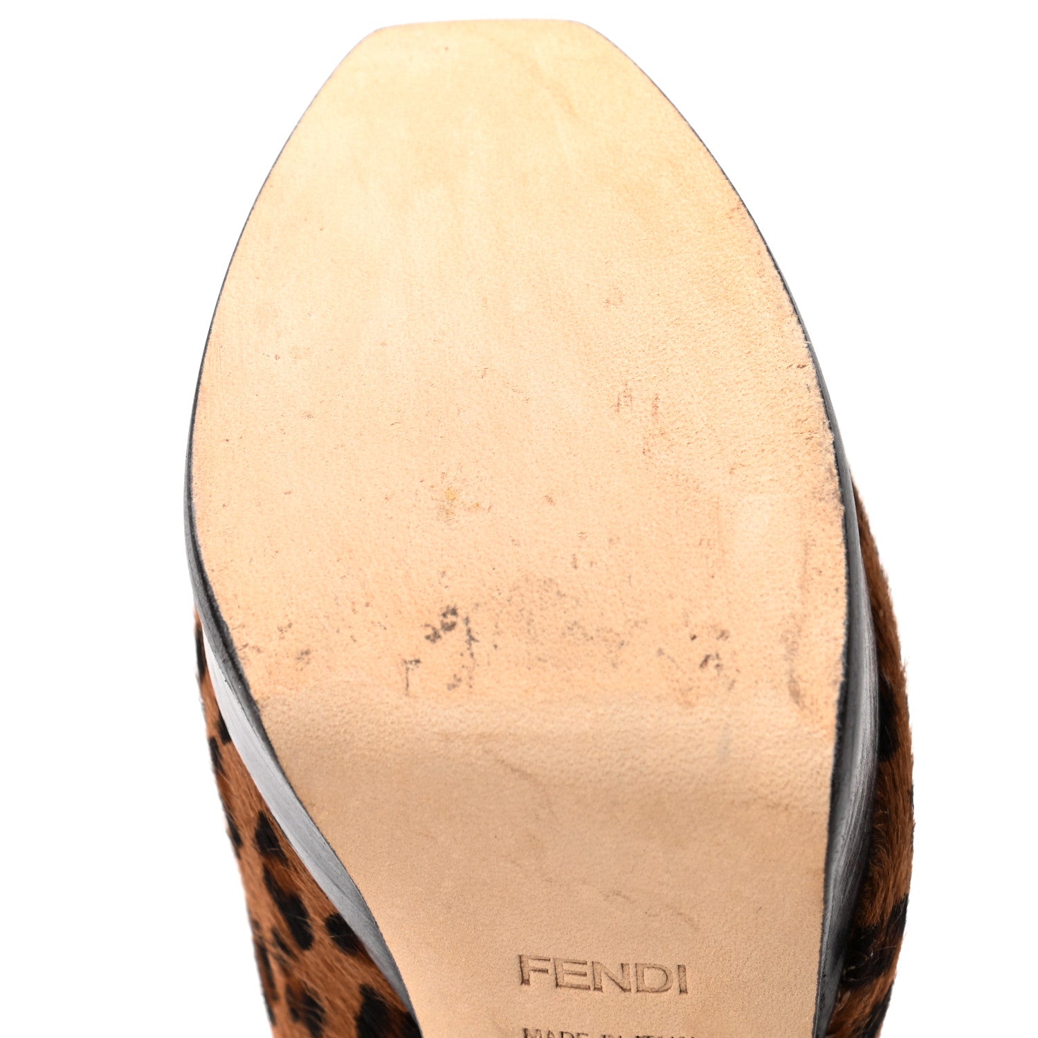 Fendi Calf Hair Cavallino Leopard Print Decollete Pumps 37 Naturale 9 of 9
