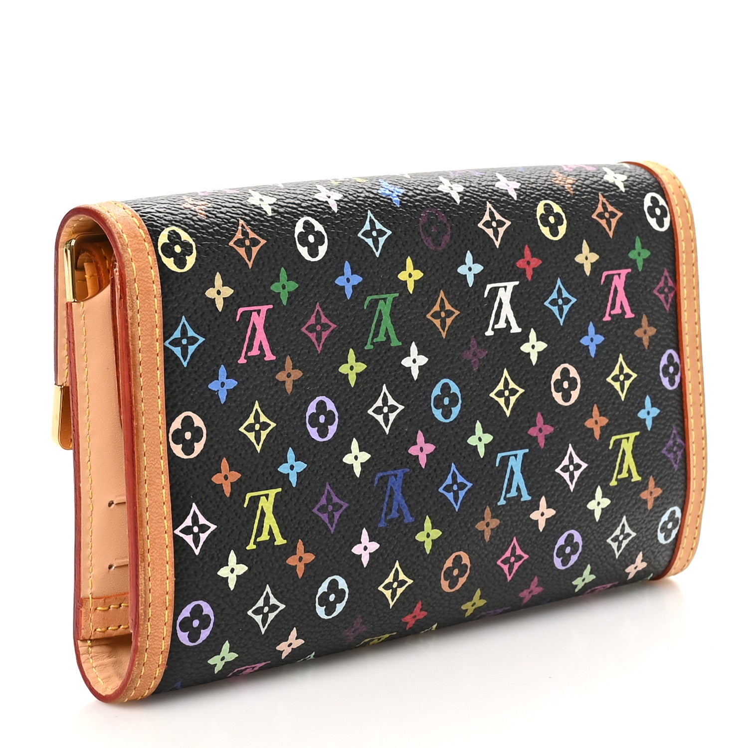 Louis Vuitton Monogram Multicolor Porte Tresor International Wallet Black 3 of 8