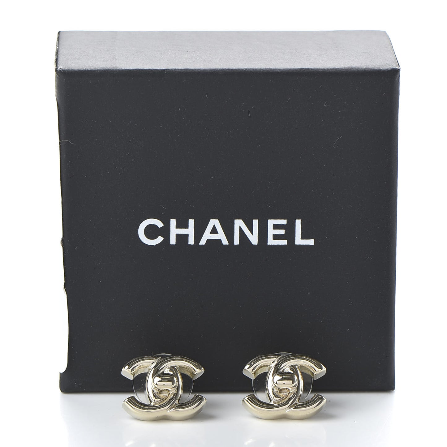 Metal CC Turnlock Earrings Gold