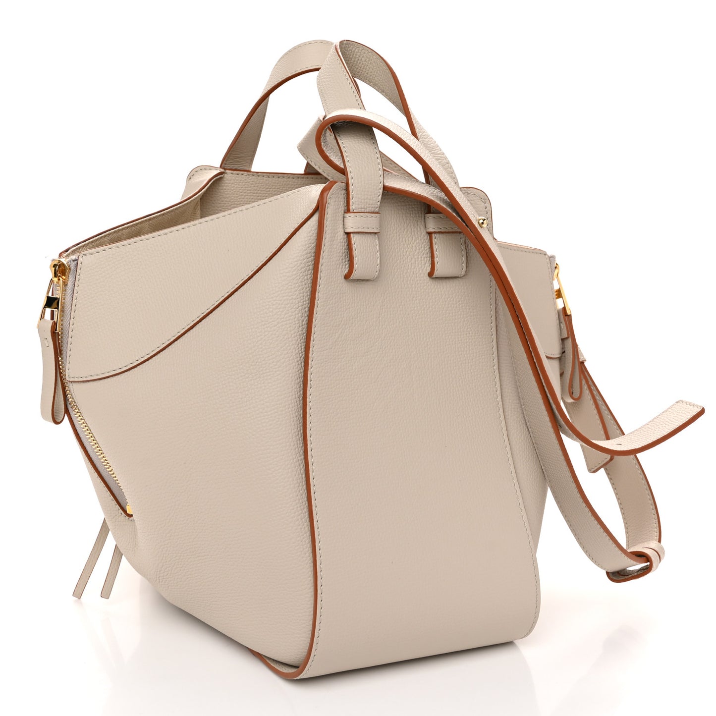 Grained Calfskin Small Hammock Shoulder Bag Light Ghost