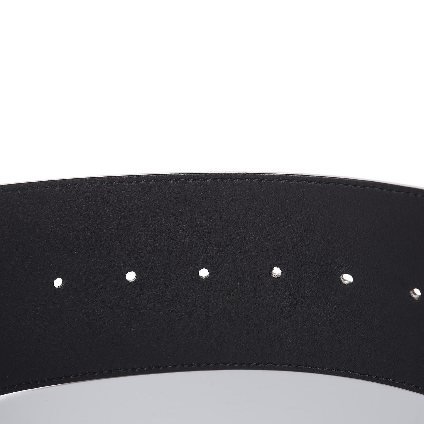 Moon Calfskin Pearl Double G 70mm Belt 85 34 Black Cream