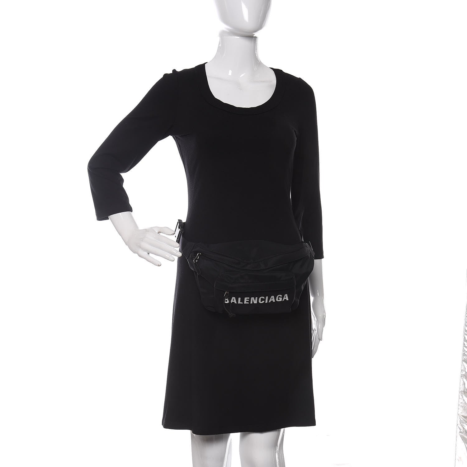 Balenciaga Recycled Sport Nylon Logo Embroidered Wheel Beltpack Black 2 of 10
