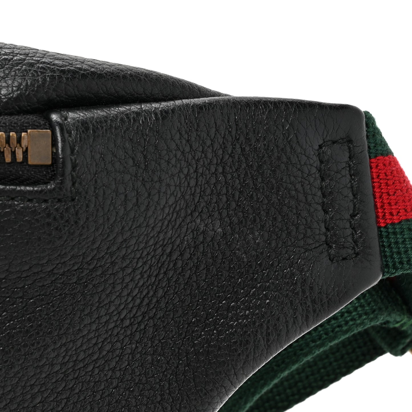 Grained Calfskin Logo Belt Bag Black