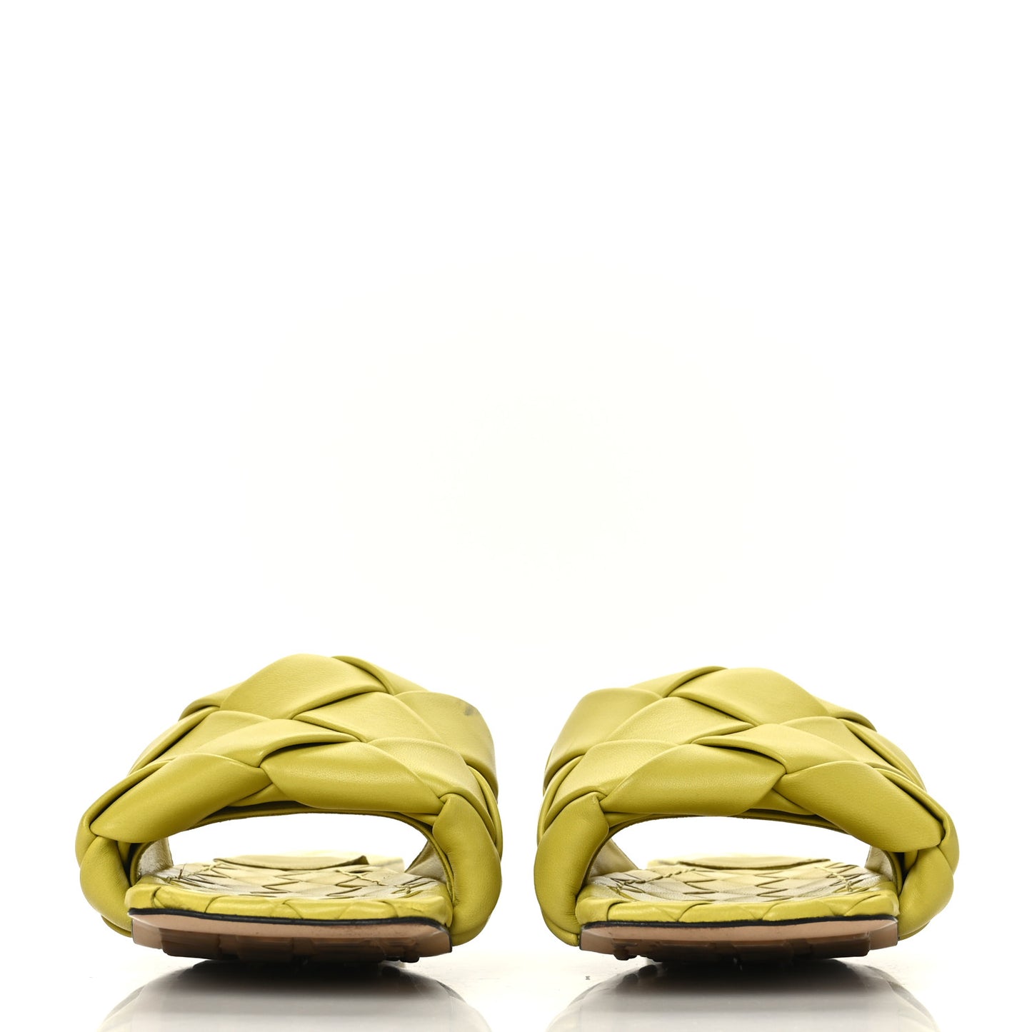 Nappa Maxi Intrecciato Lido Flat Sandals 37 Kiwi