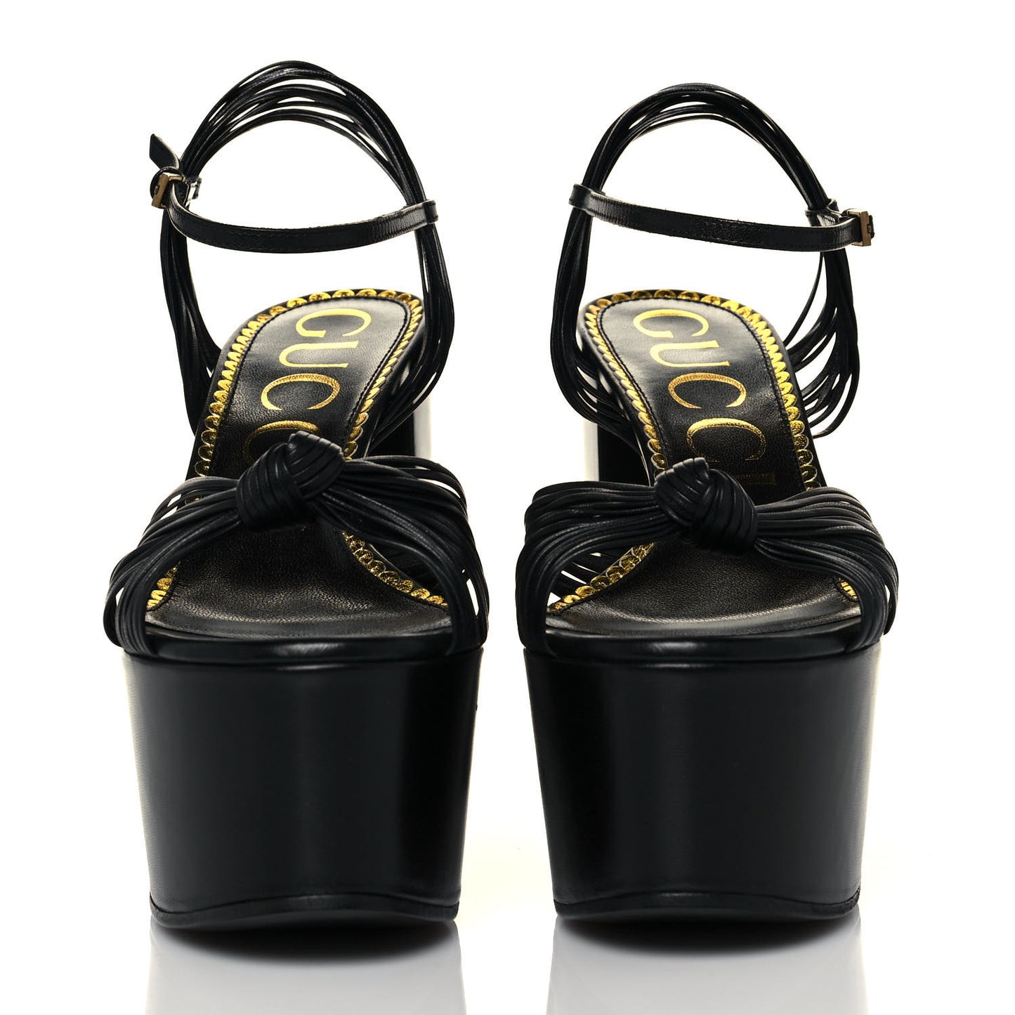 Malaga Kid Crawford Knotted Strap Platform Sandals 39 Black
