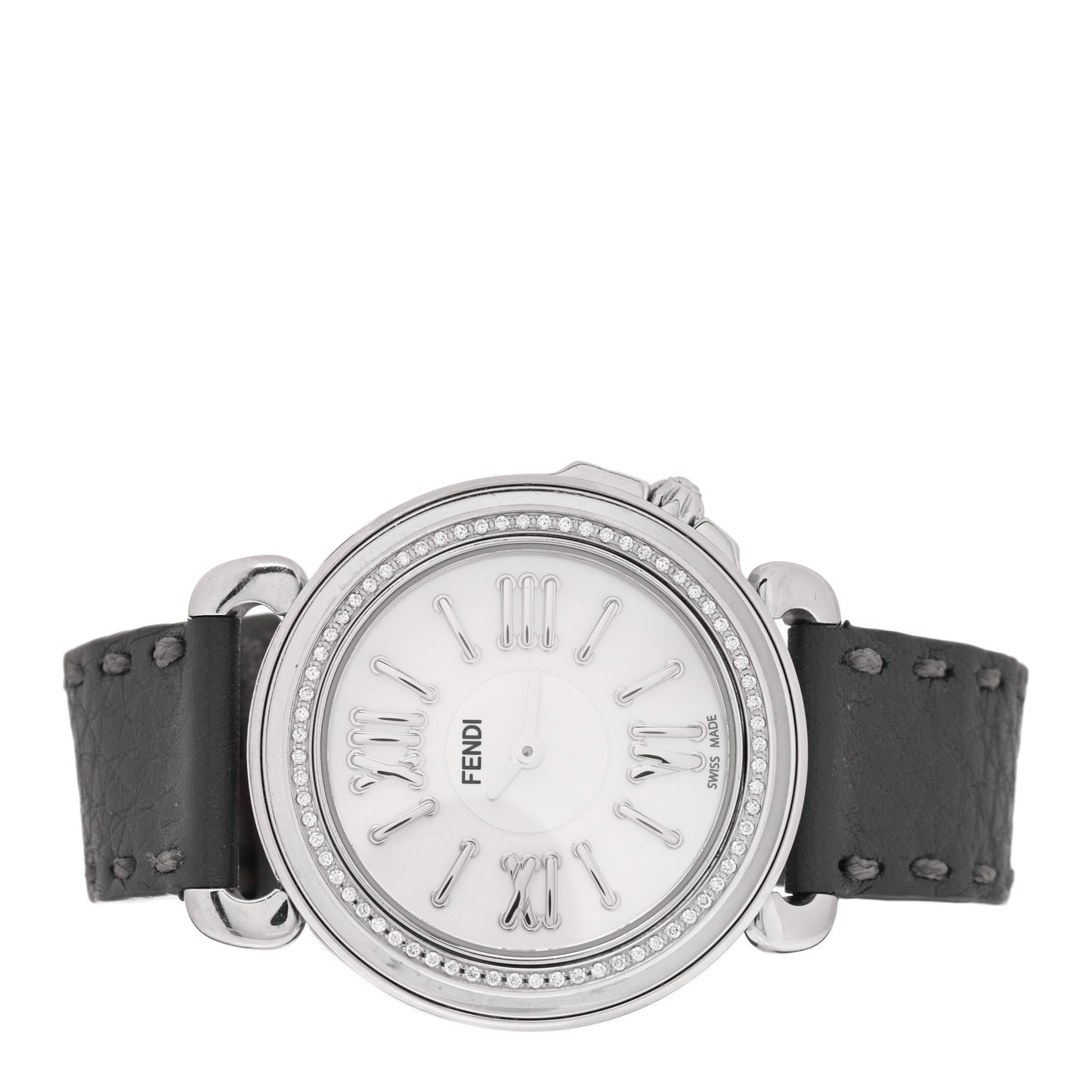 Stainless Steel Calfskin Diamond Bezel Mother of Pearl 36mm Selleria Quartz Watch