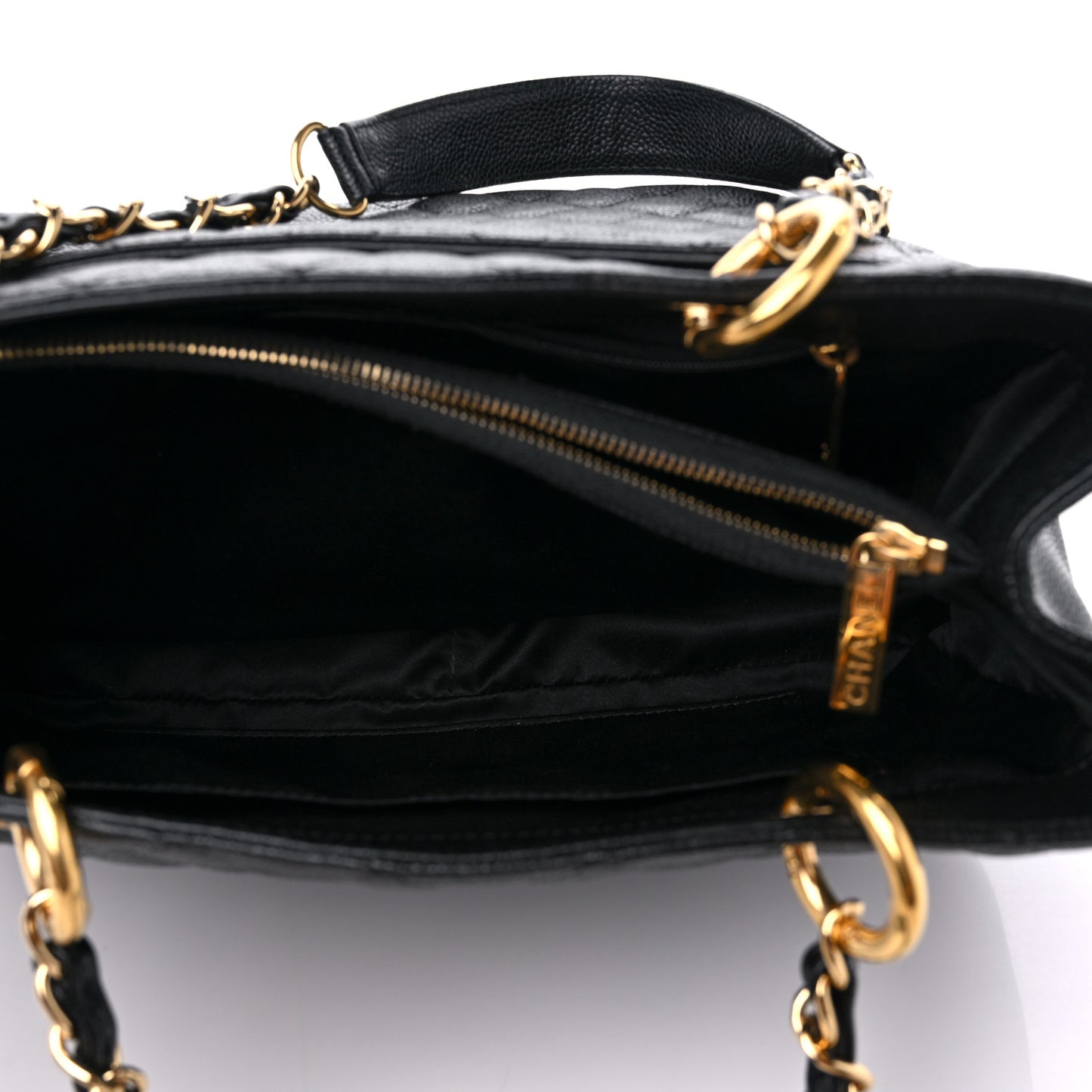 Caviar Quilted Grand Shopping Tote GST Black