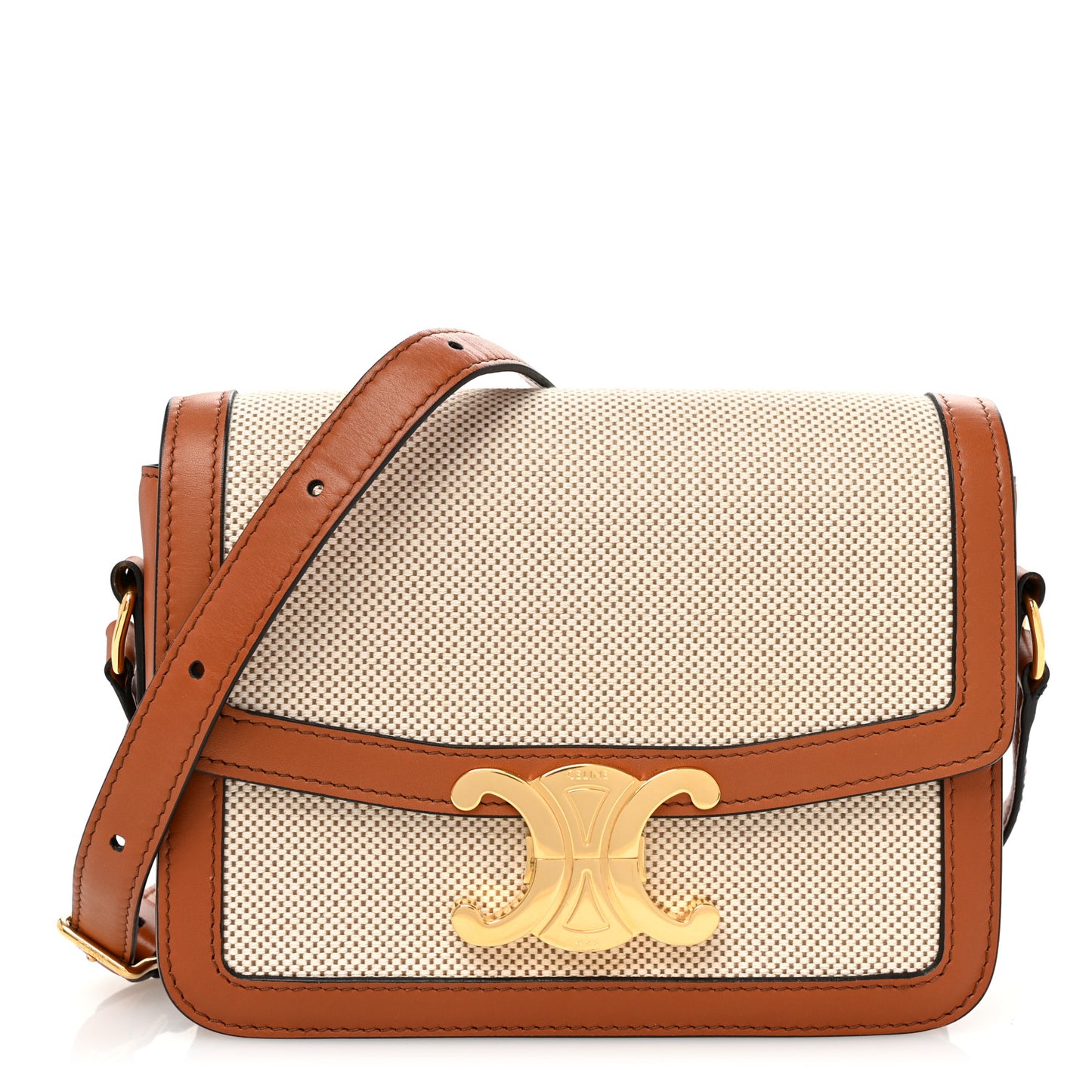 Textile Natural Calfskin Teen Triomphe White Tan