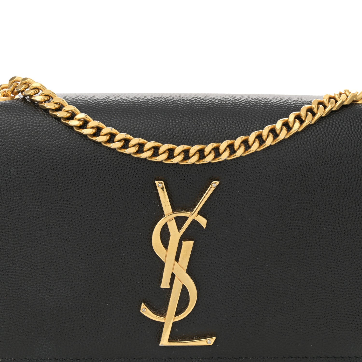 Saint Laurent Grain De Poudre Small Classic Monogram Kate Satchel Black 8 of 12