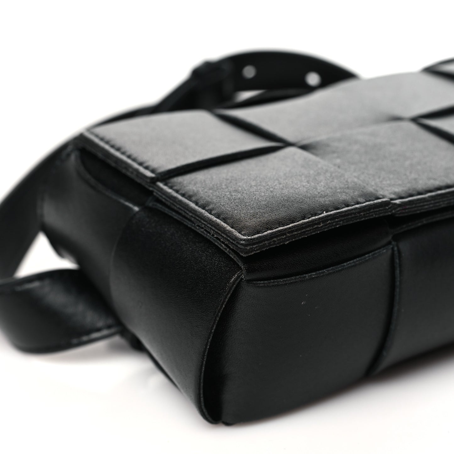 Nappa Maxi Intreccio The Belt Cassette Bag Black