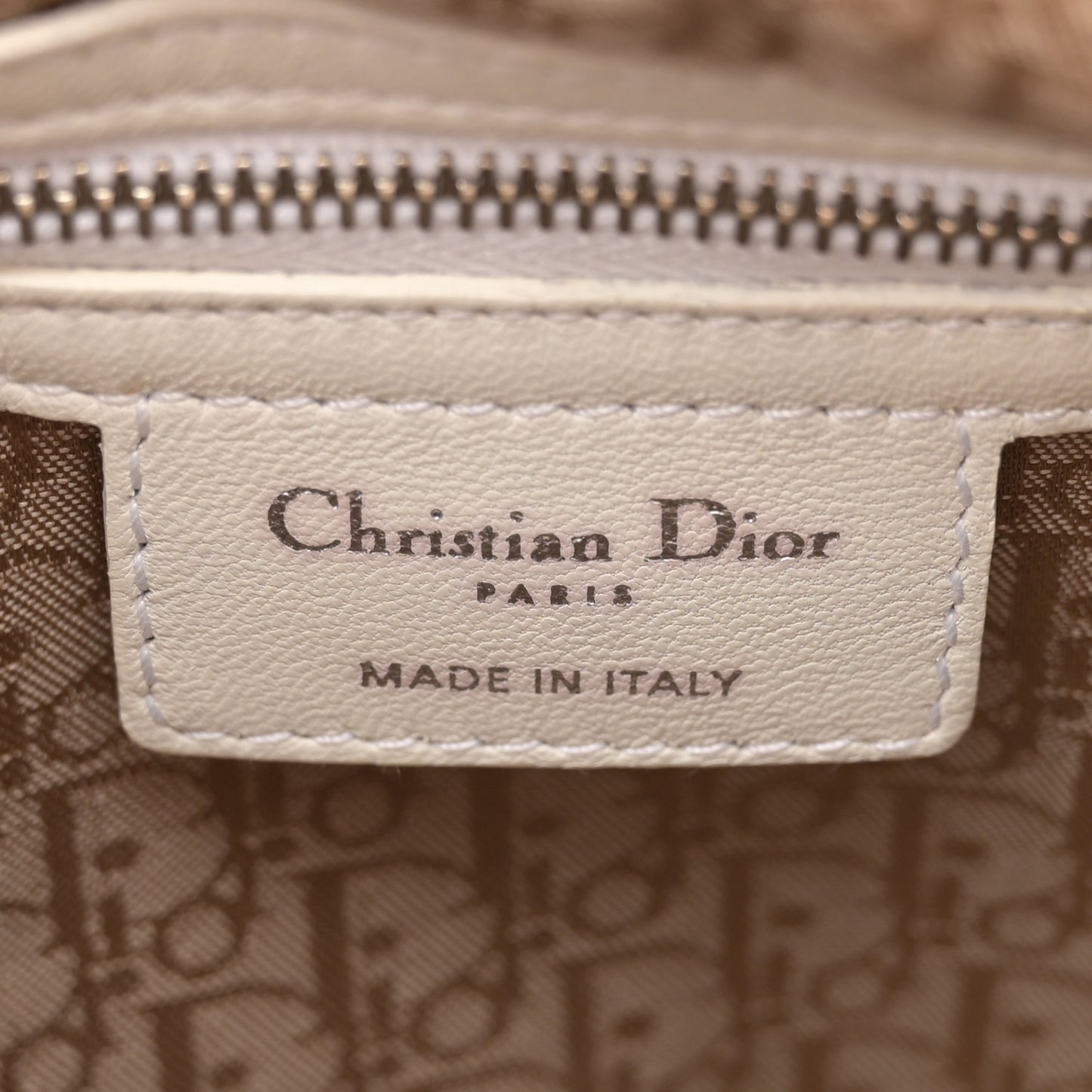 Lambskin Cannage Medium Lady Dior White