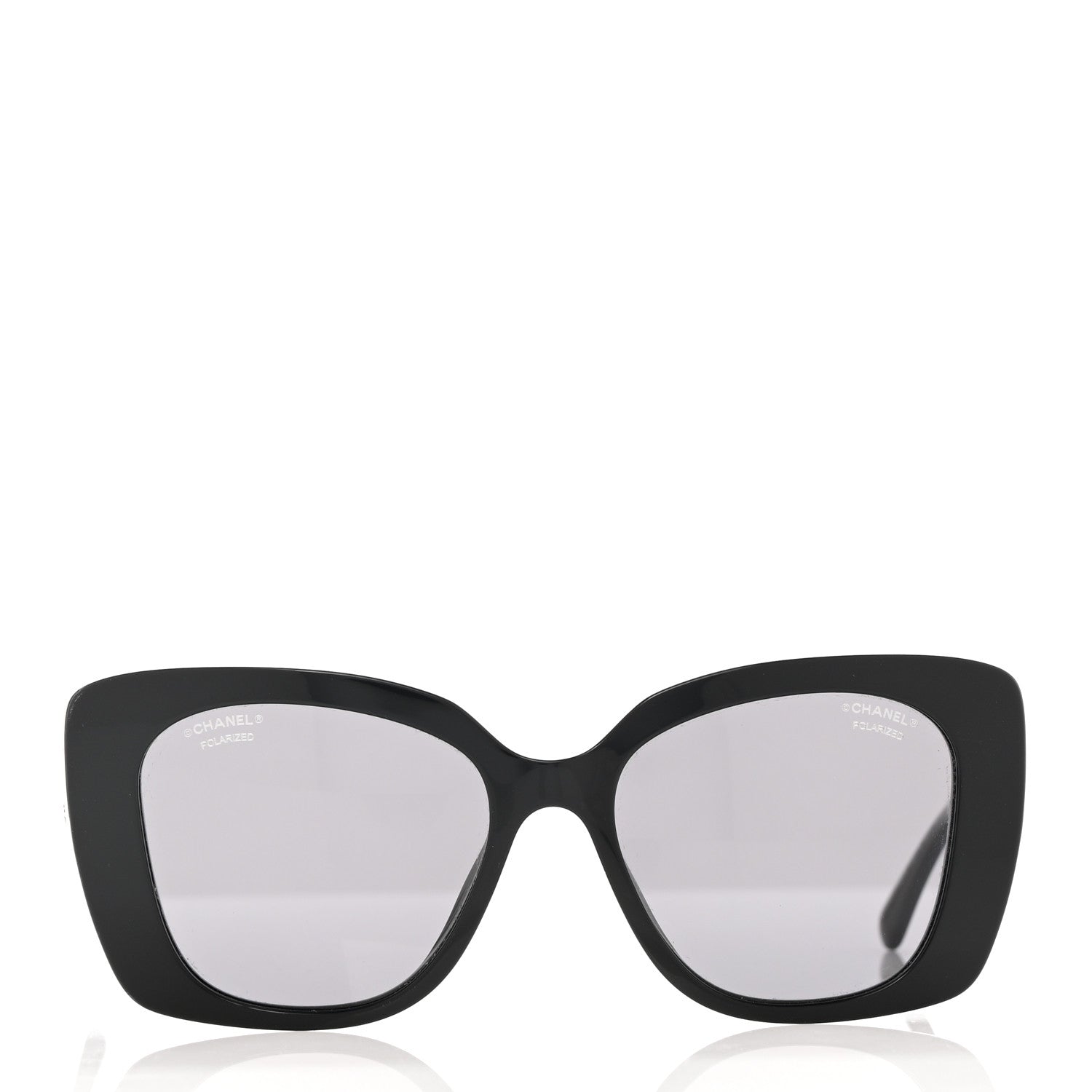 Chanel Acetate Strass Polarized Square Sunglasses 5422-B Black 2 of 8