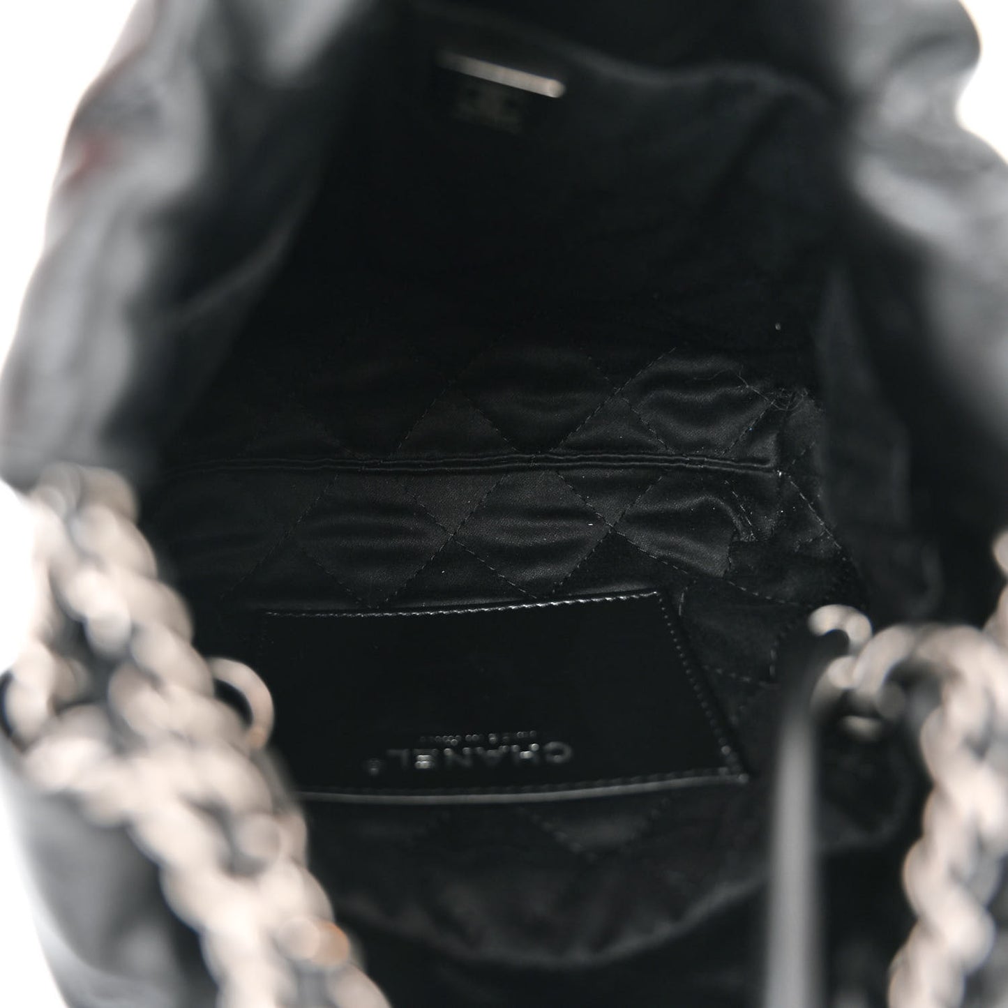 Shiny Calfskin Quilted Mini Chanel 22 Black