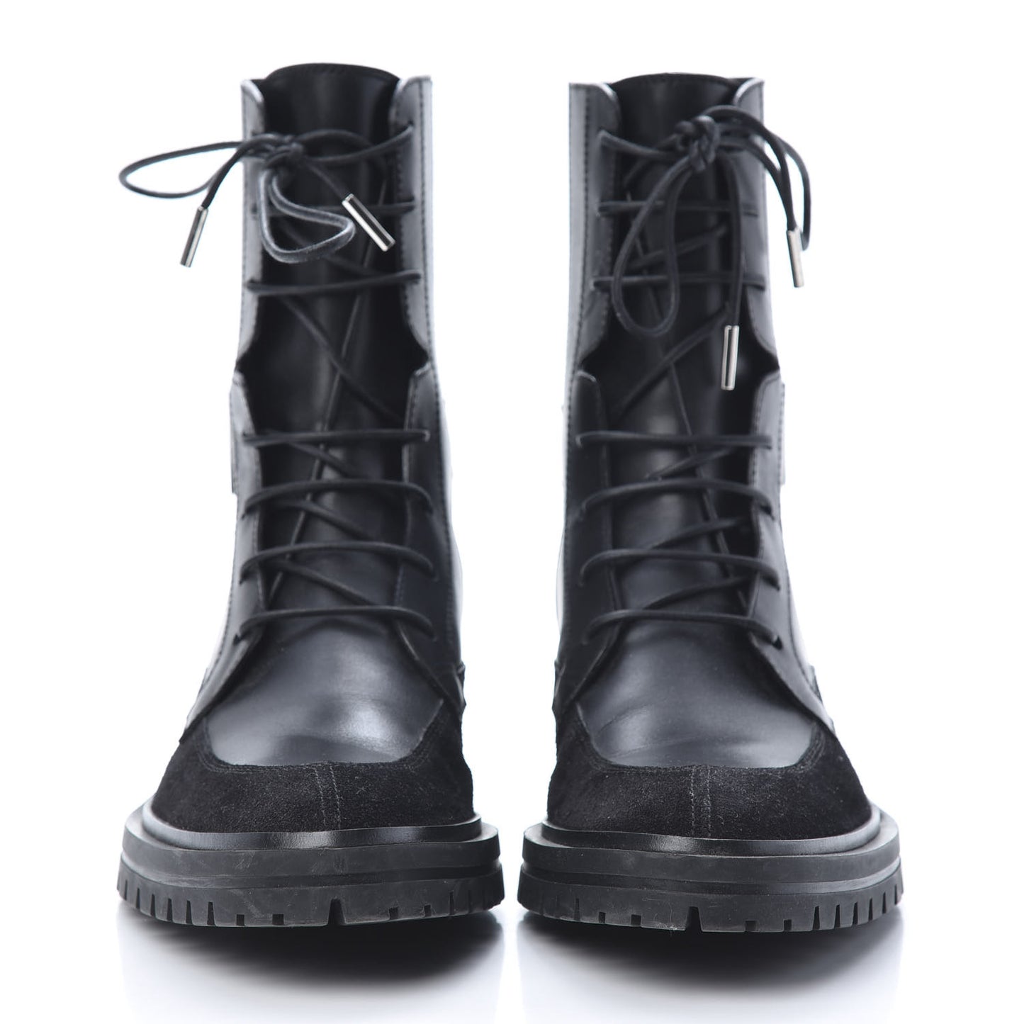 Calfskin Suede Aviator Ankle Boots 37 Black