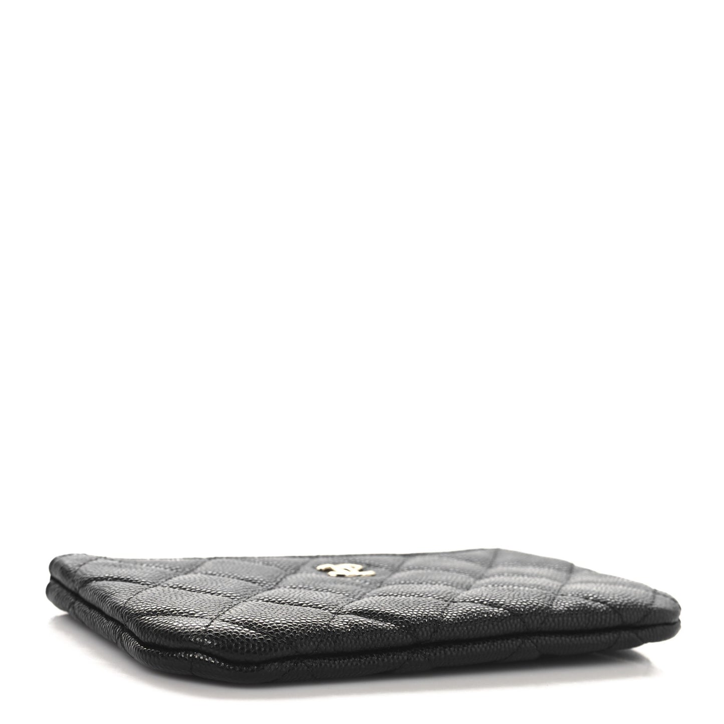 Caviar Quilted Small Cosmetic Case Black