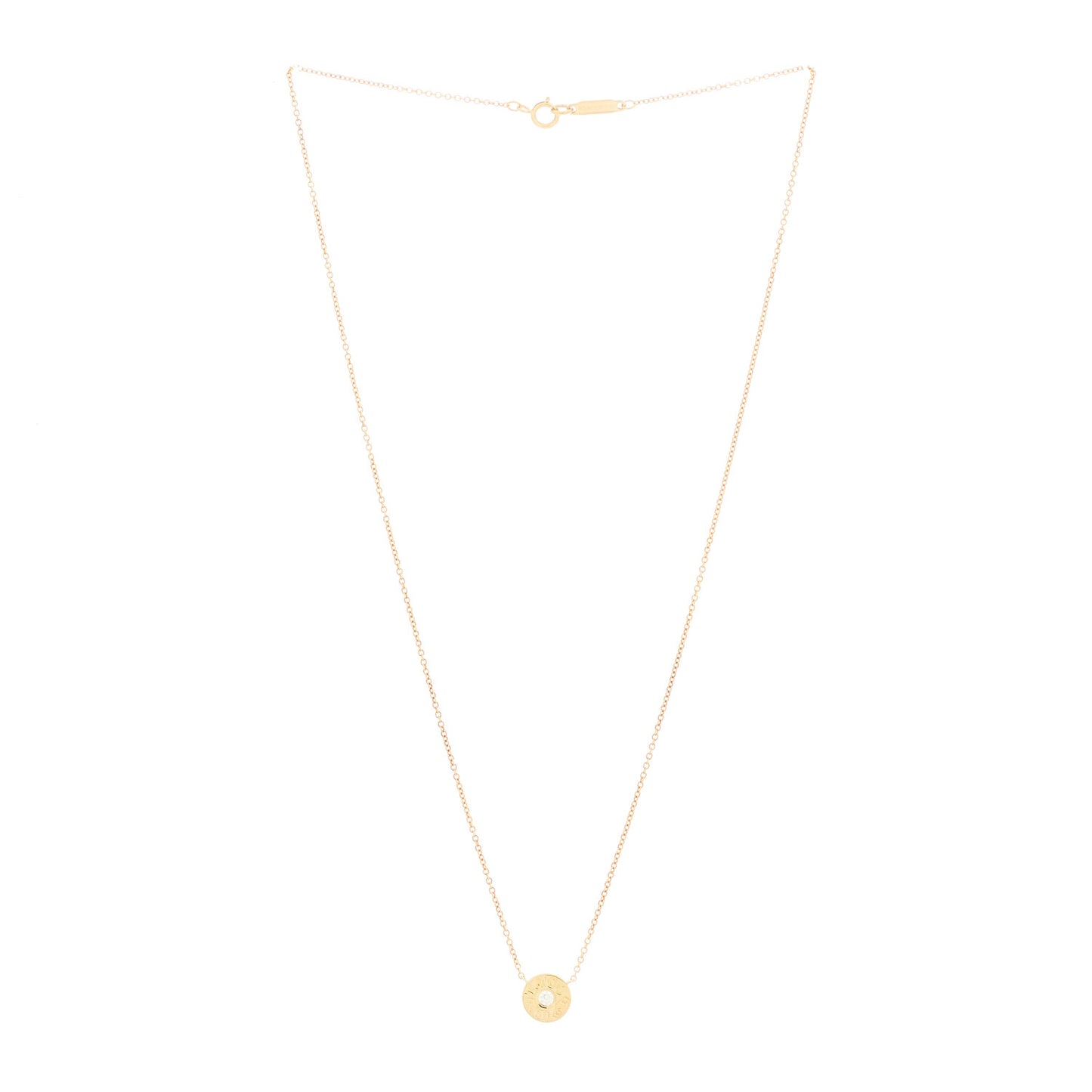 18K Yellow Gold Diamond 1837 Circle Pendant Necklace