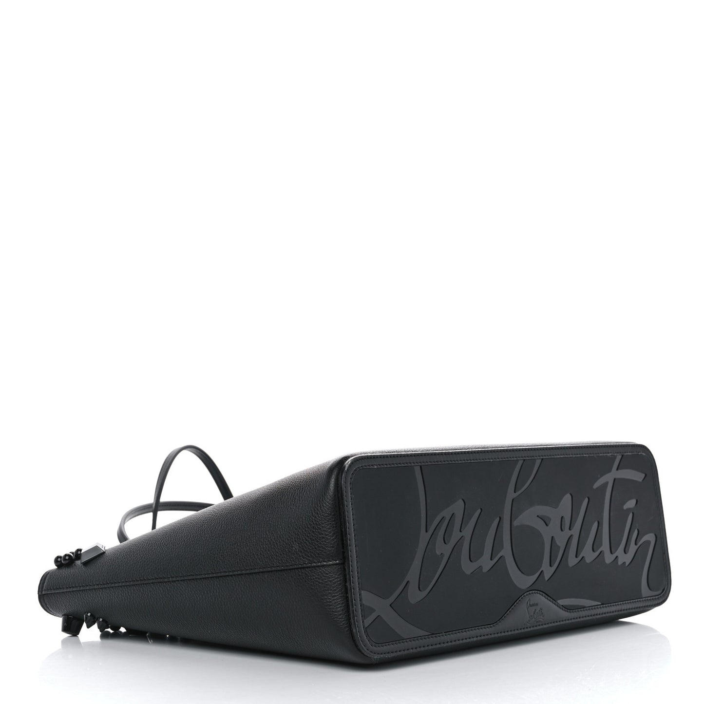 Calfskin Empire Spike Studded East West Cabata Tote Black