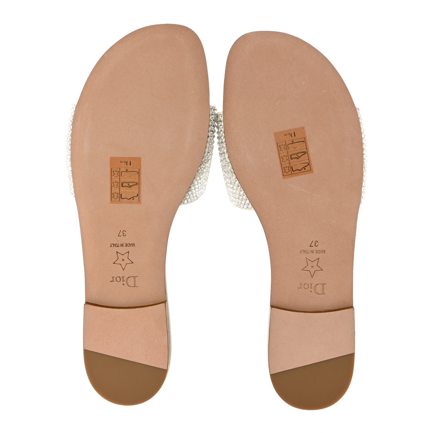 Crystal Calfskin D-Club Mule Sandal 37 White