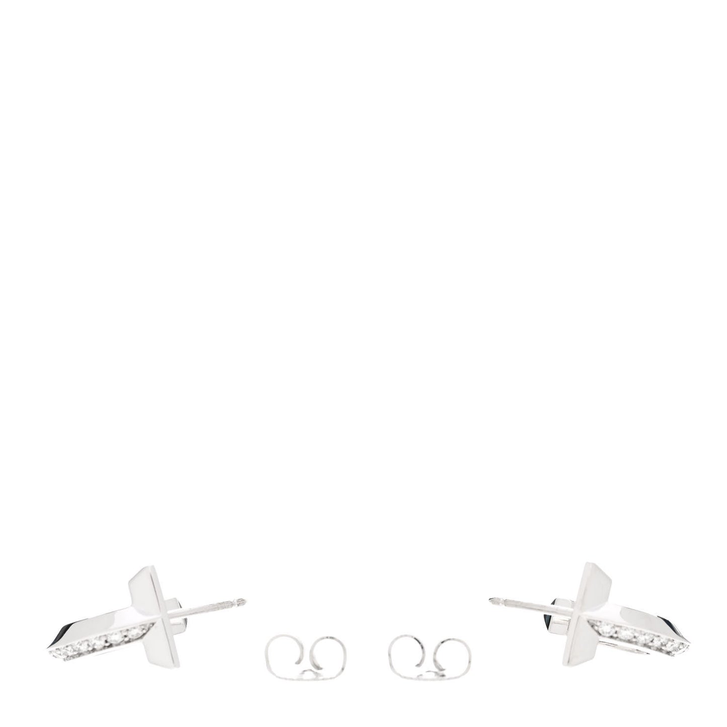 18K White Gold Diamond T1 Hoop Earrings