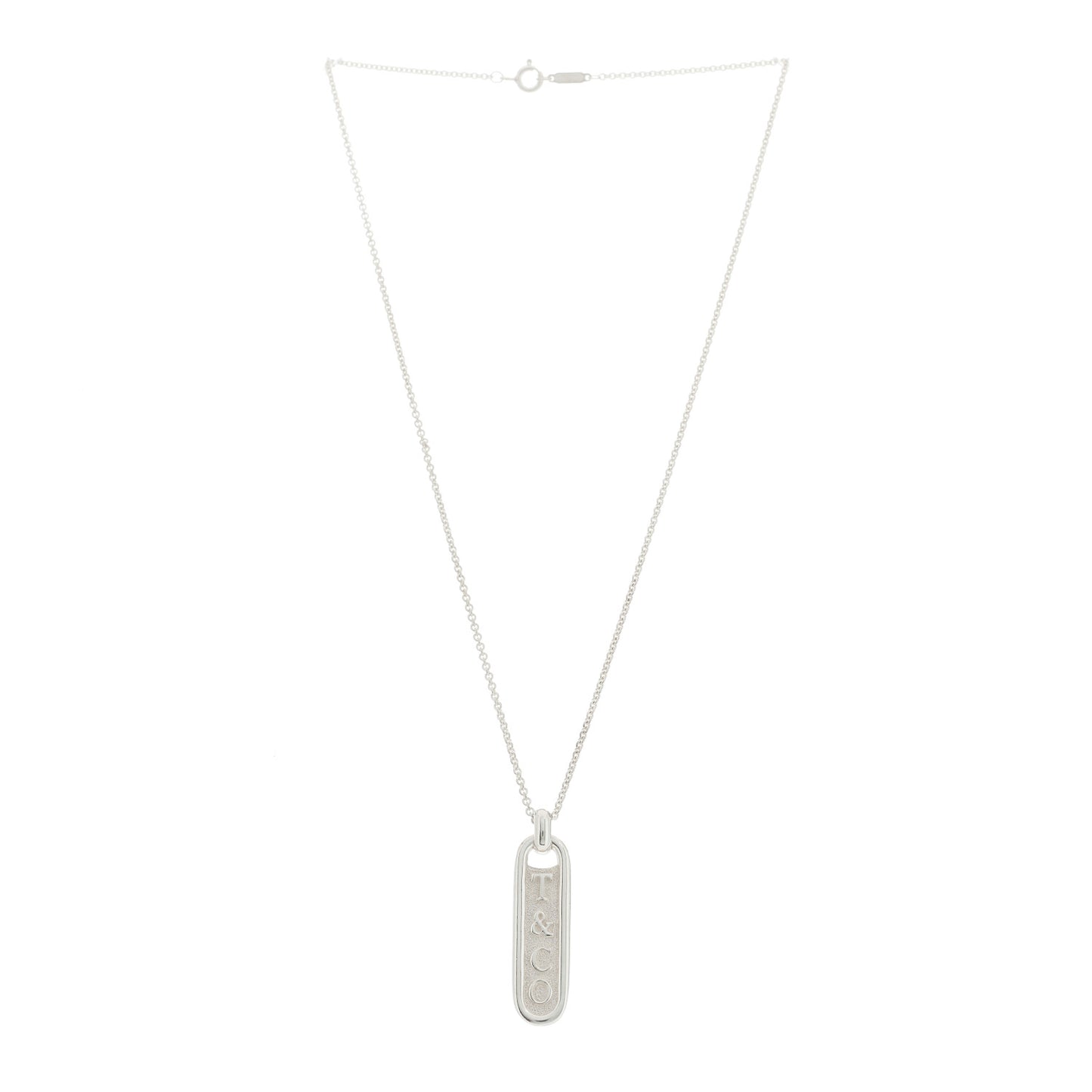 Sterling Silver Zipper Bar Pendant Necklace