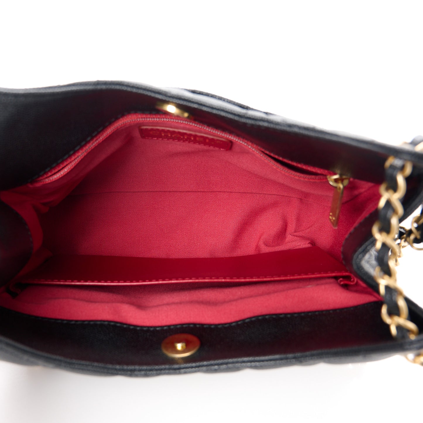 Caviar Quilted Wavy CC Hobo Black